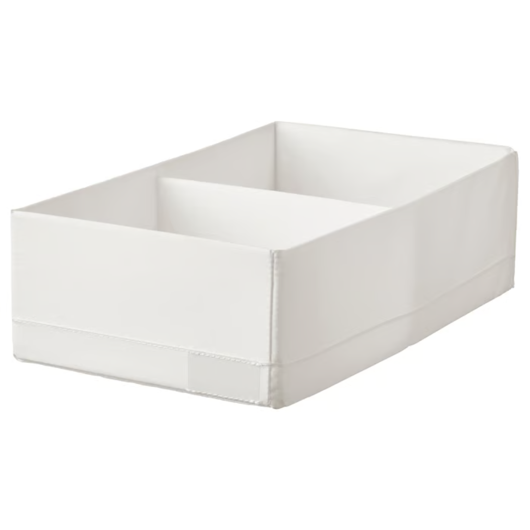 Caja con doble compartimento blanca