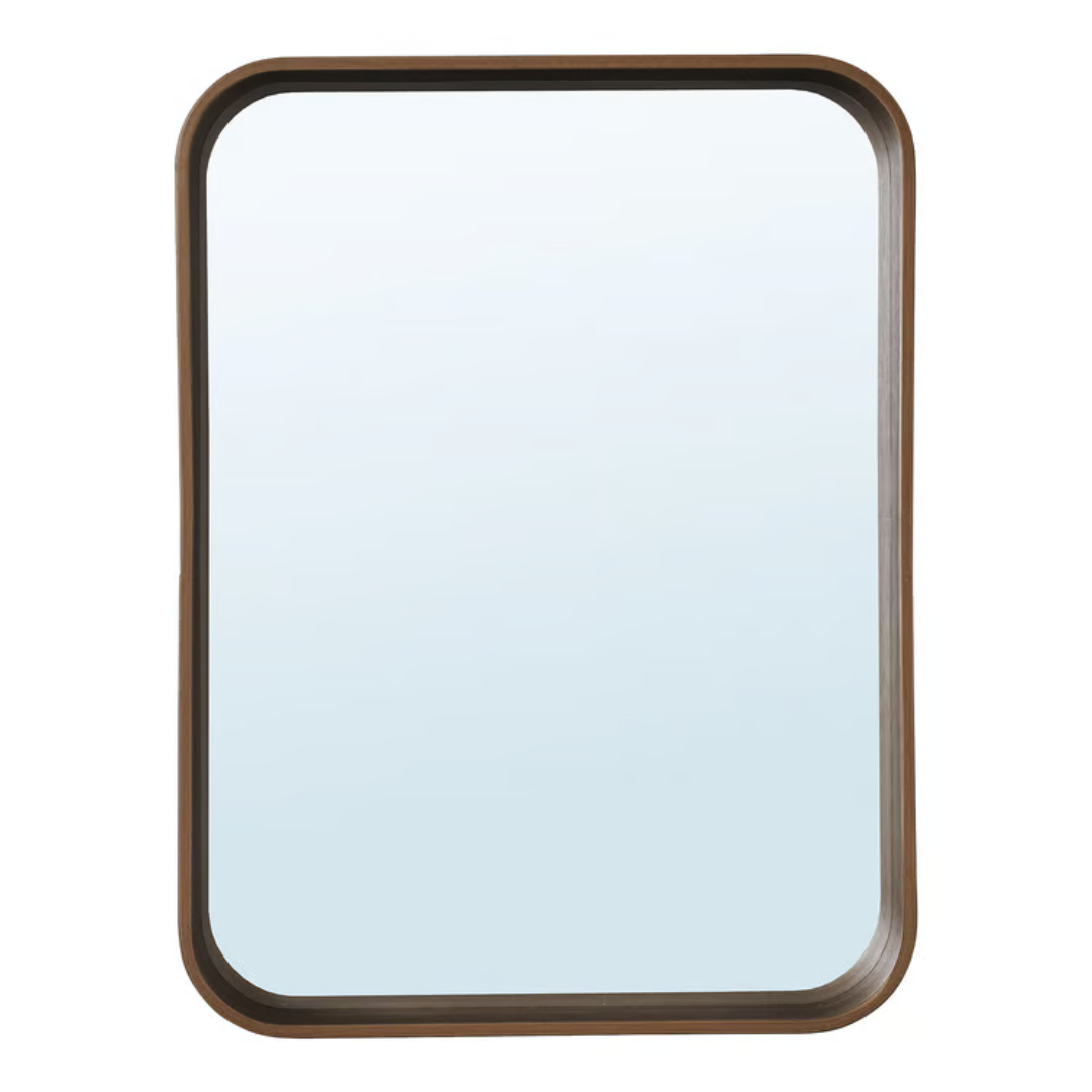 Espejo decorativo con chapa nogal