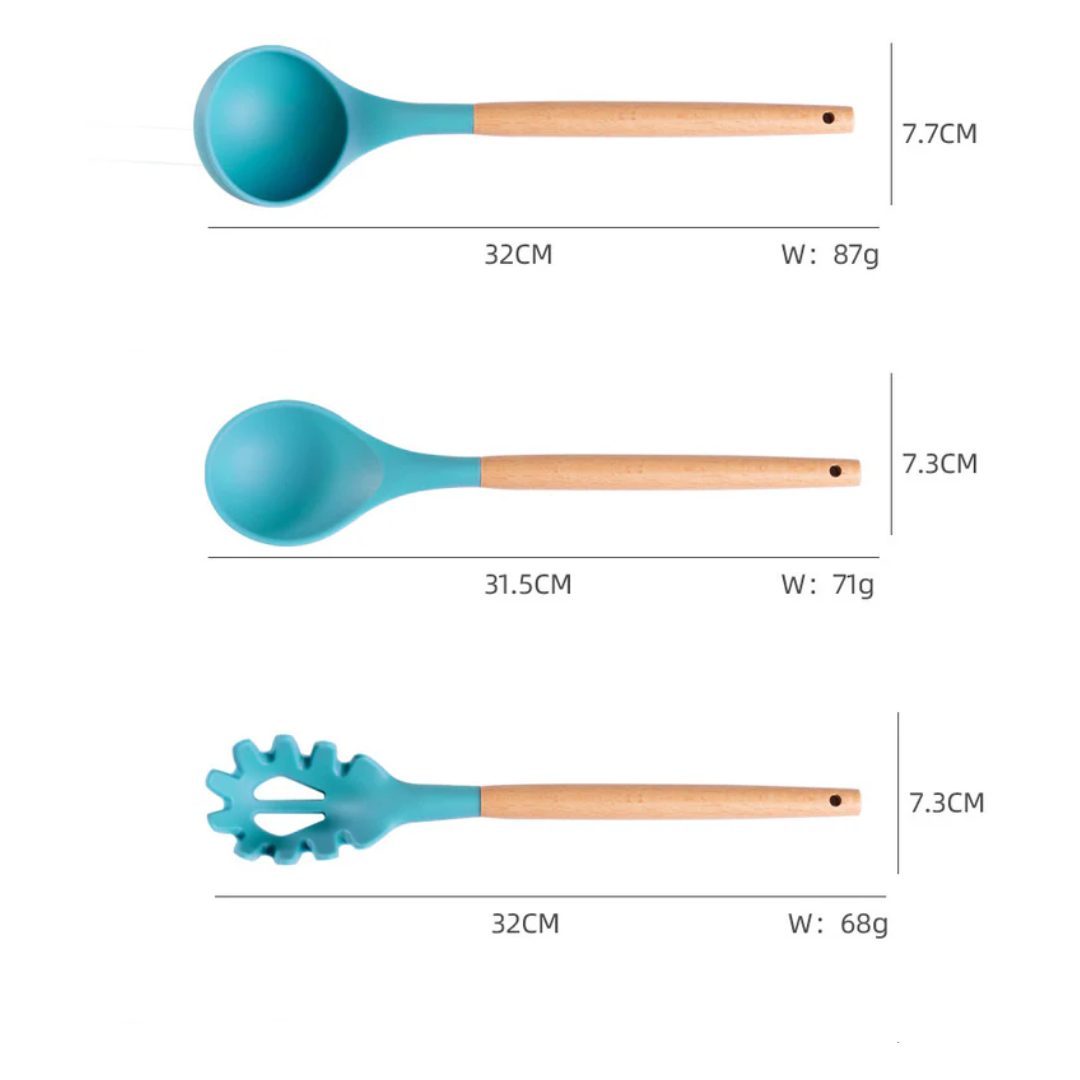 Set de 19 Piezas de Utensilios para la Cocina en Silicona