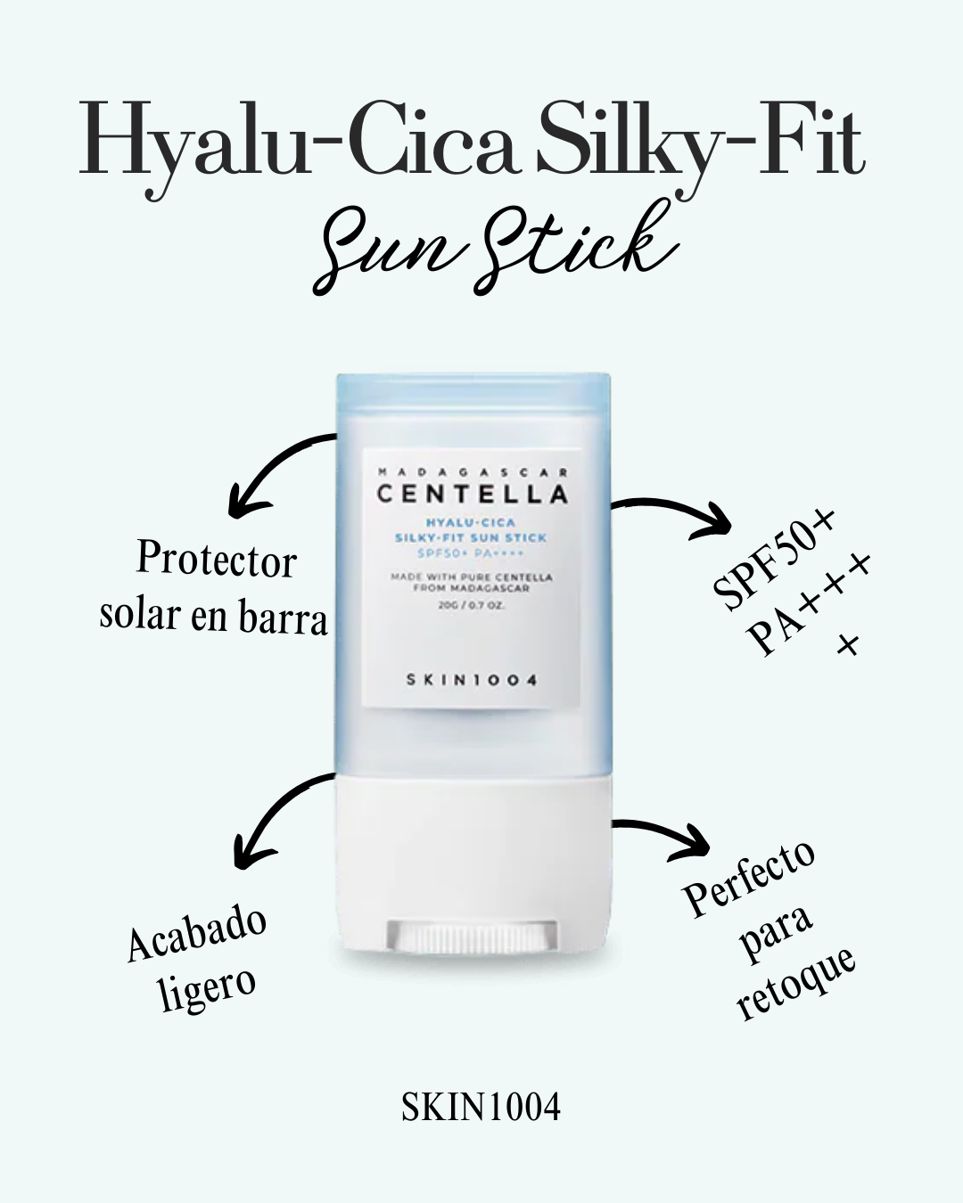 Madagascar Centella Hyalu-Cica Silky-Fit Sun Stick SPF50+ PA++++ SKIN 1004
