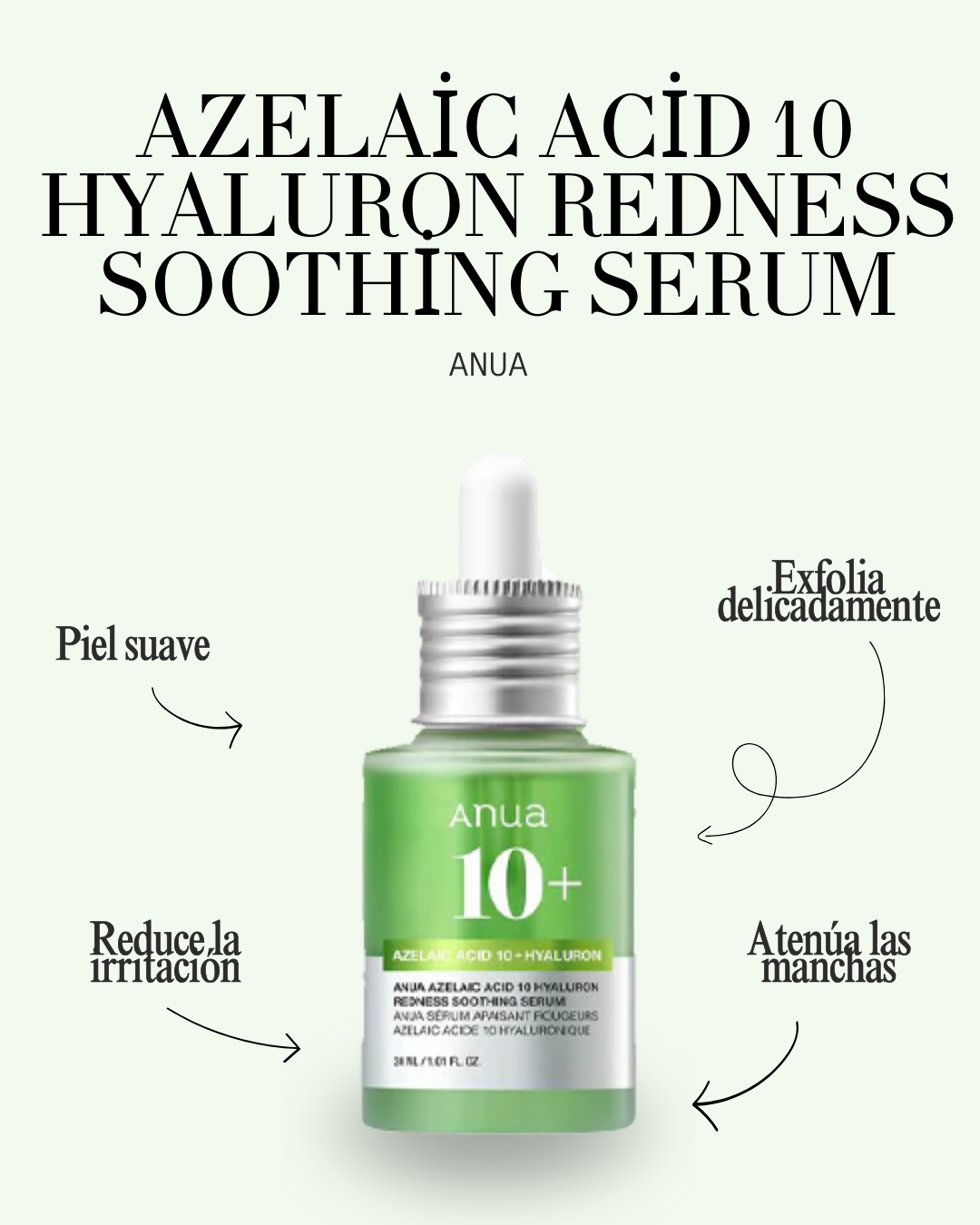 Azelaic Acid 10 Hyaluron Redness Soothing Serum ANUA 