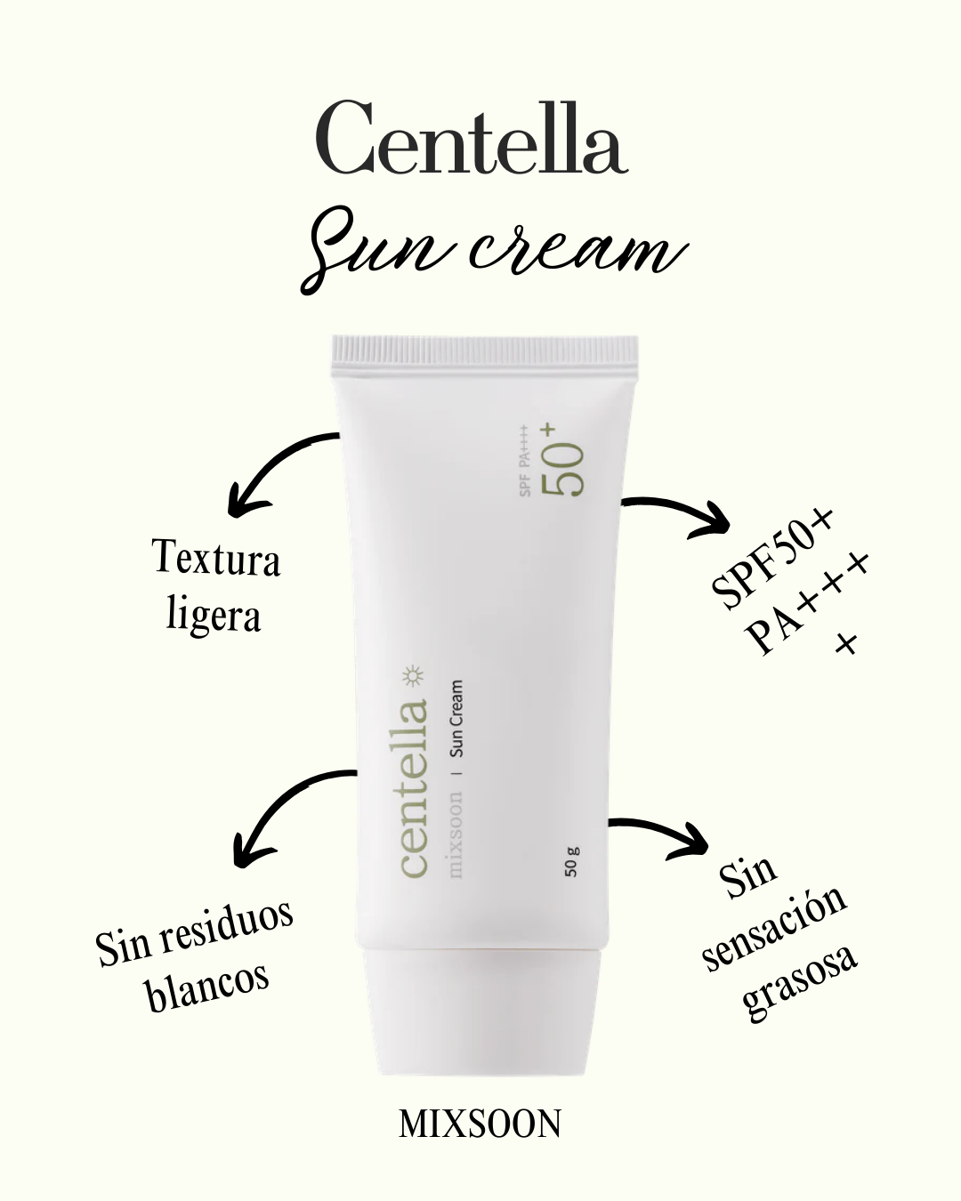 Centella Sun Cream SPF50+PA++++ MIXSOON 