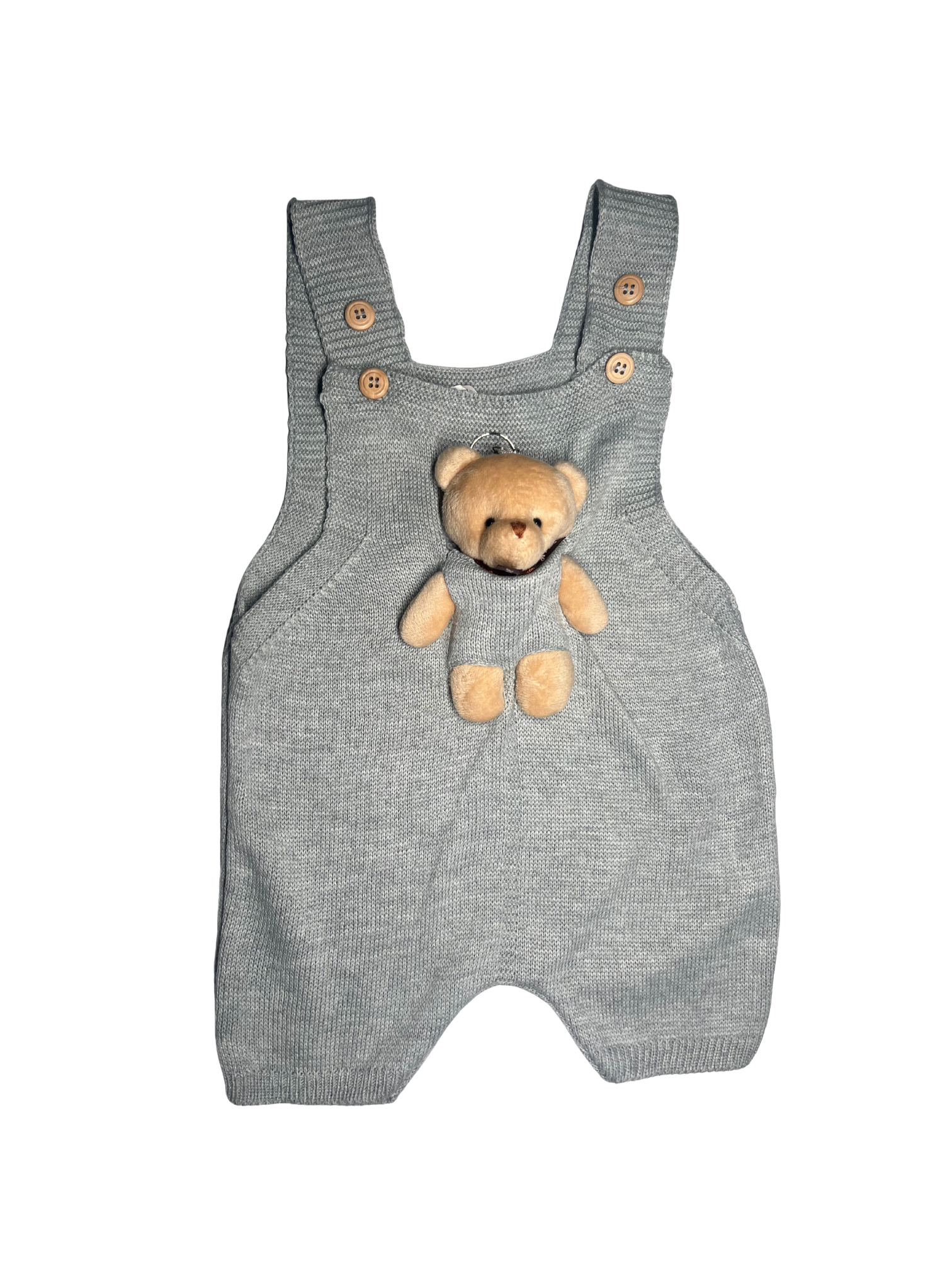 Jardineira tricô com Ursinho 