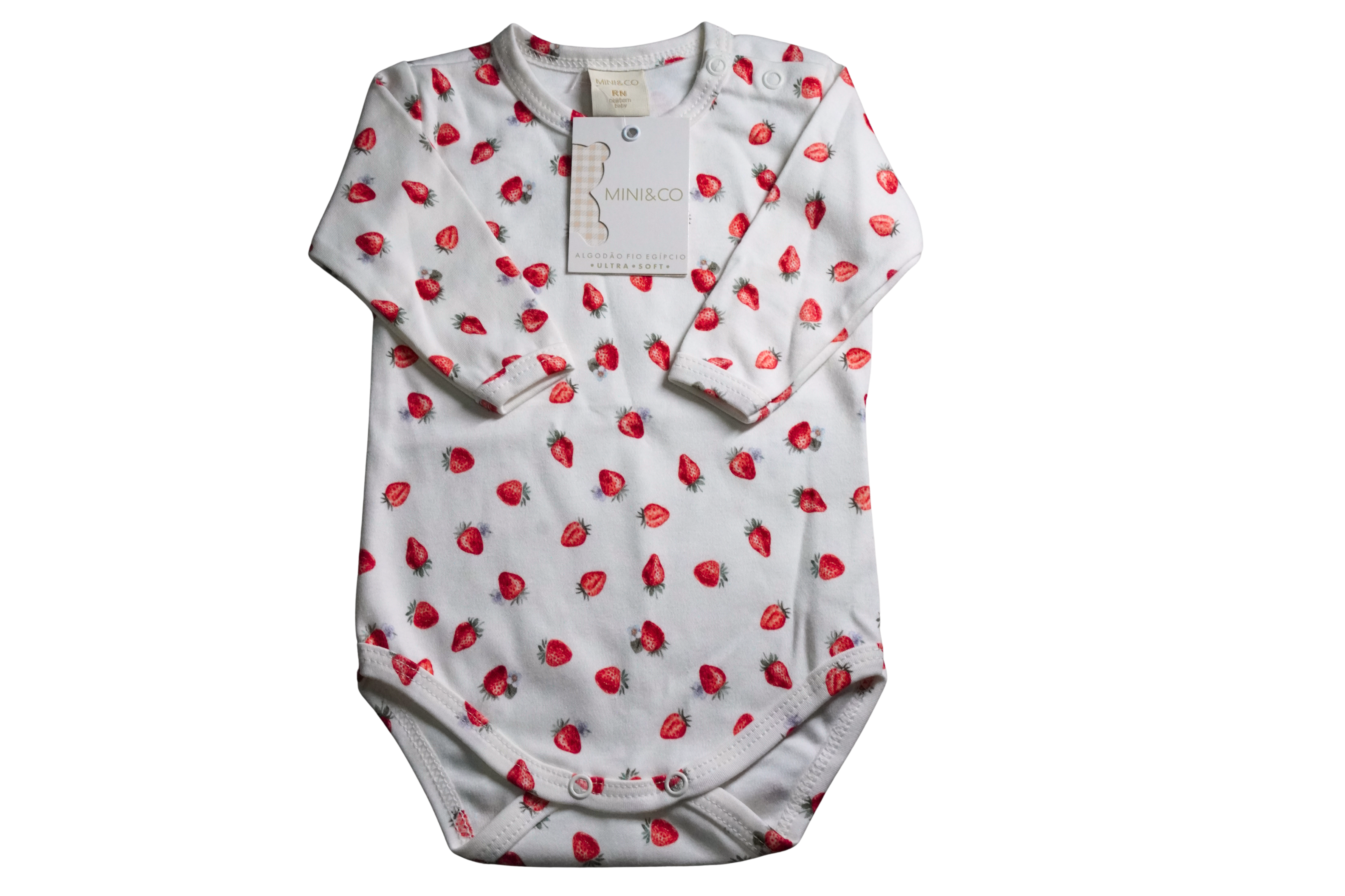 Body Manga Longa Morango 