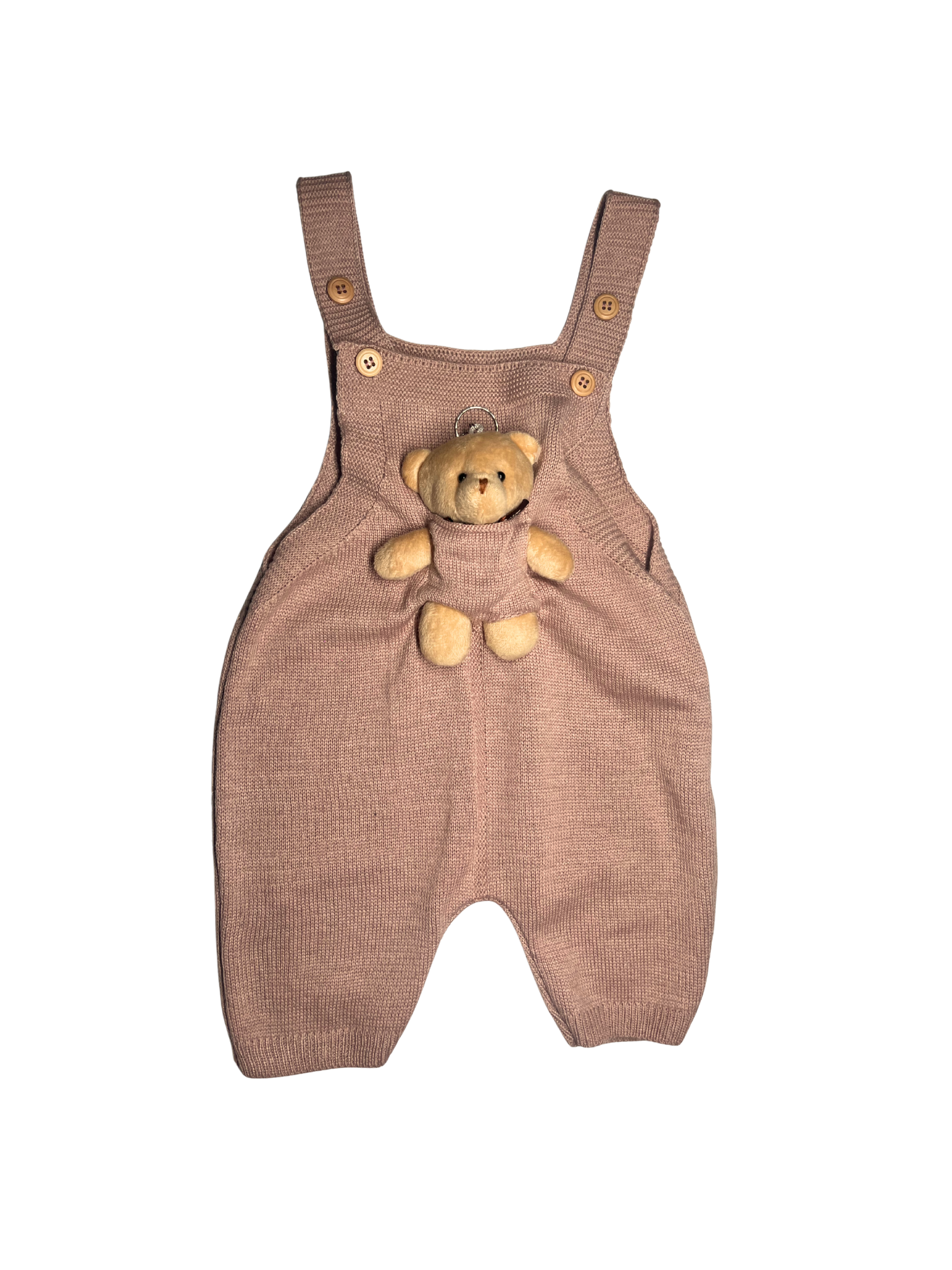 Jardineira Tricô de ursinho