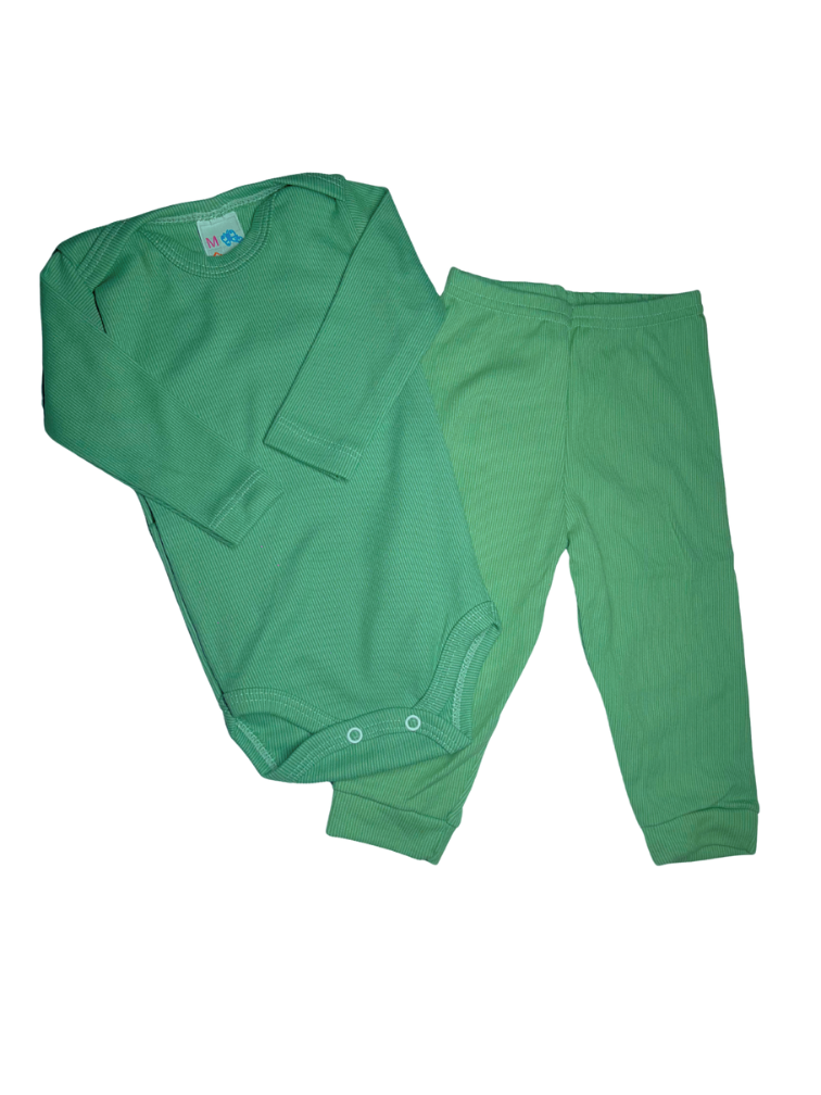 Conjunto Mijão Canelado verde