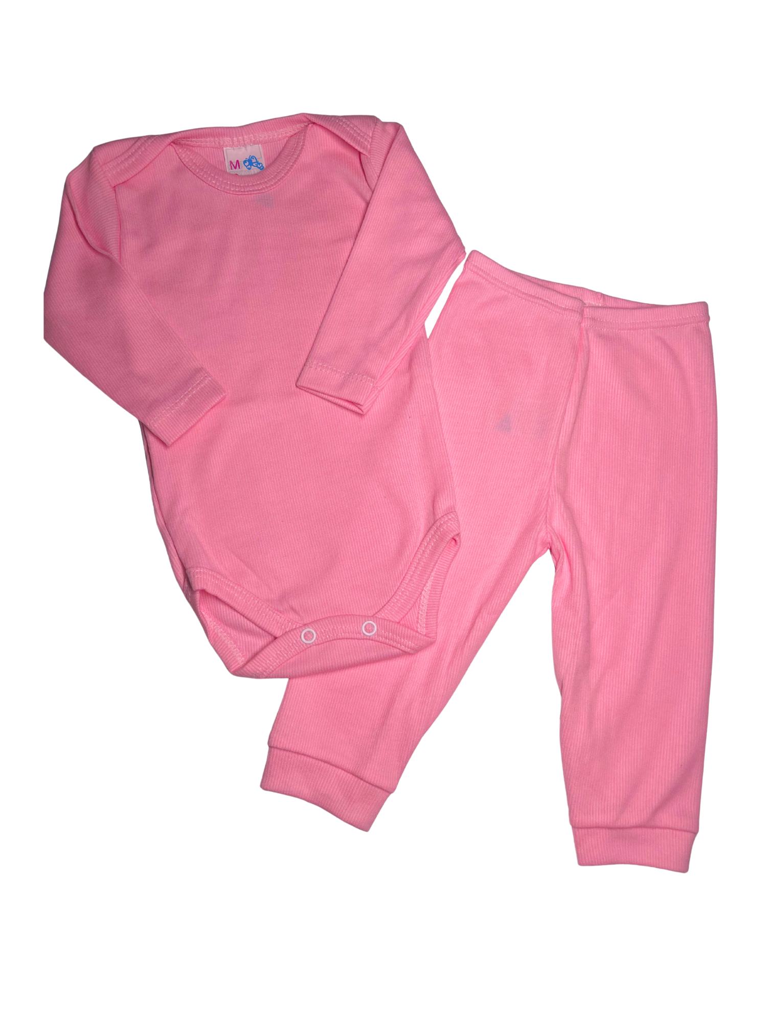 Conjunto Mijão canelado Rosa 