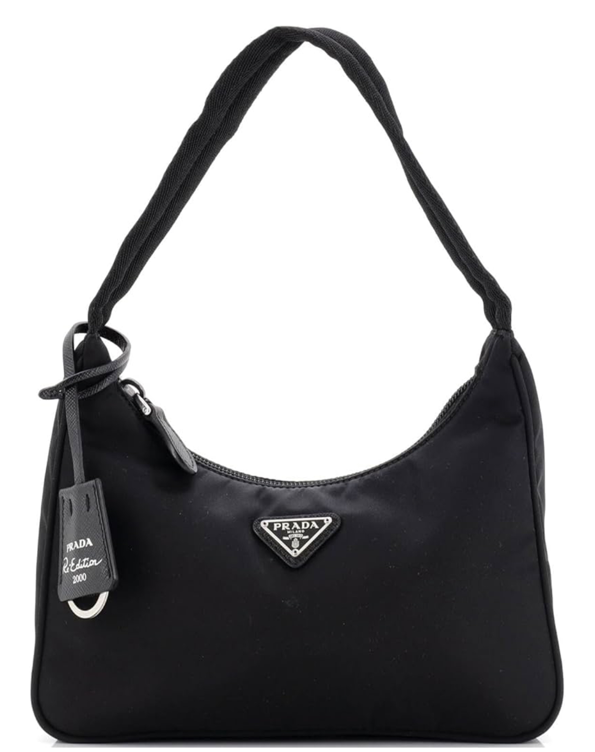 Prada, Pre-Loved Re-Edition 2000 Hobo Tessuto Mini, Black