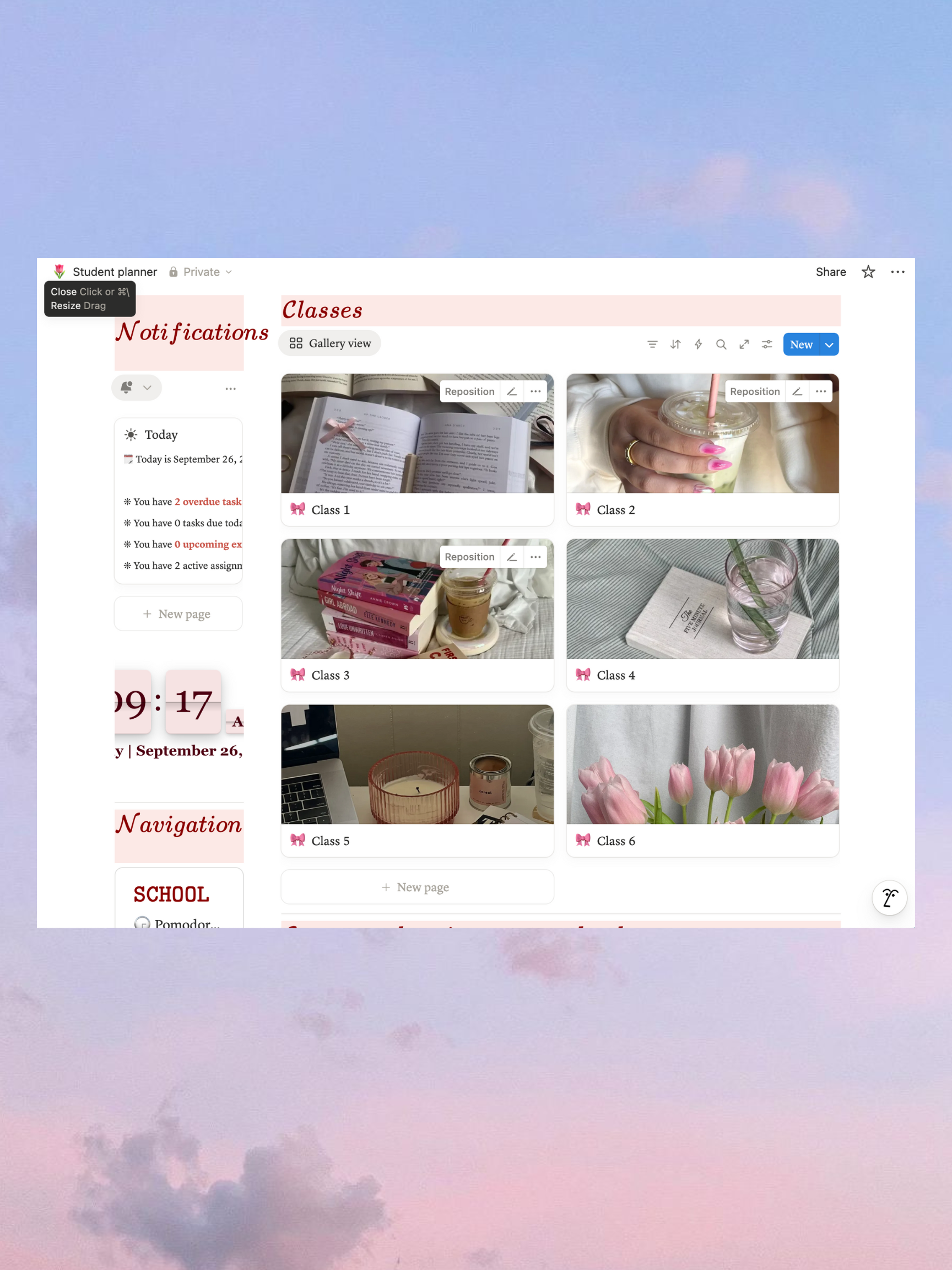 Styled By Jordy's Notion Student Planner 