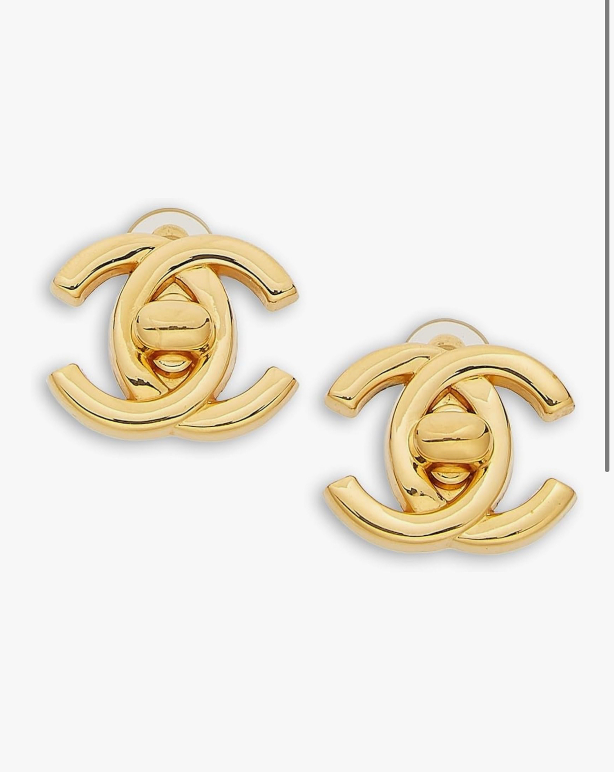 Women's Pre-Loved Chanel Gold Turnlock Medium Earrings