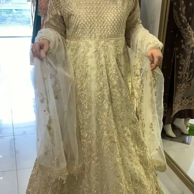 Elegant Gold Embroidered Gown