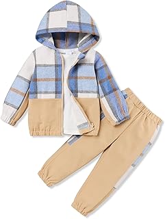 Toddler Plaid Hoodie and Pants Set