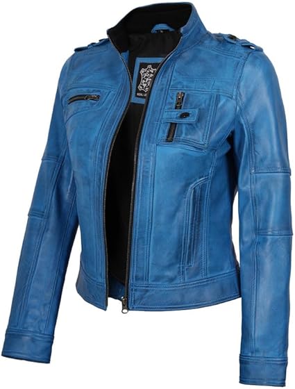 Blue Leather Jacket