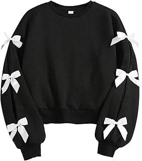 Black sweatshirt with white bows