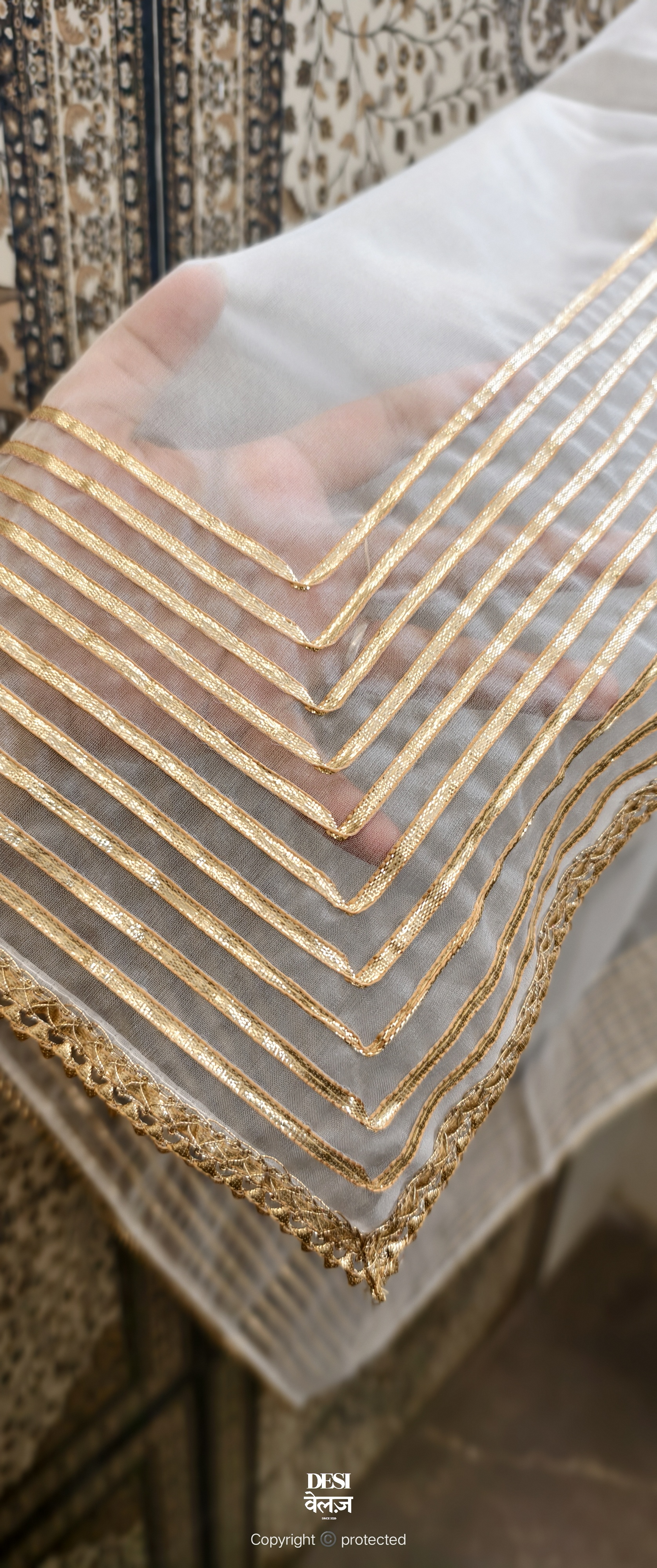 Elegant White Organza Dupatta