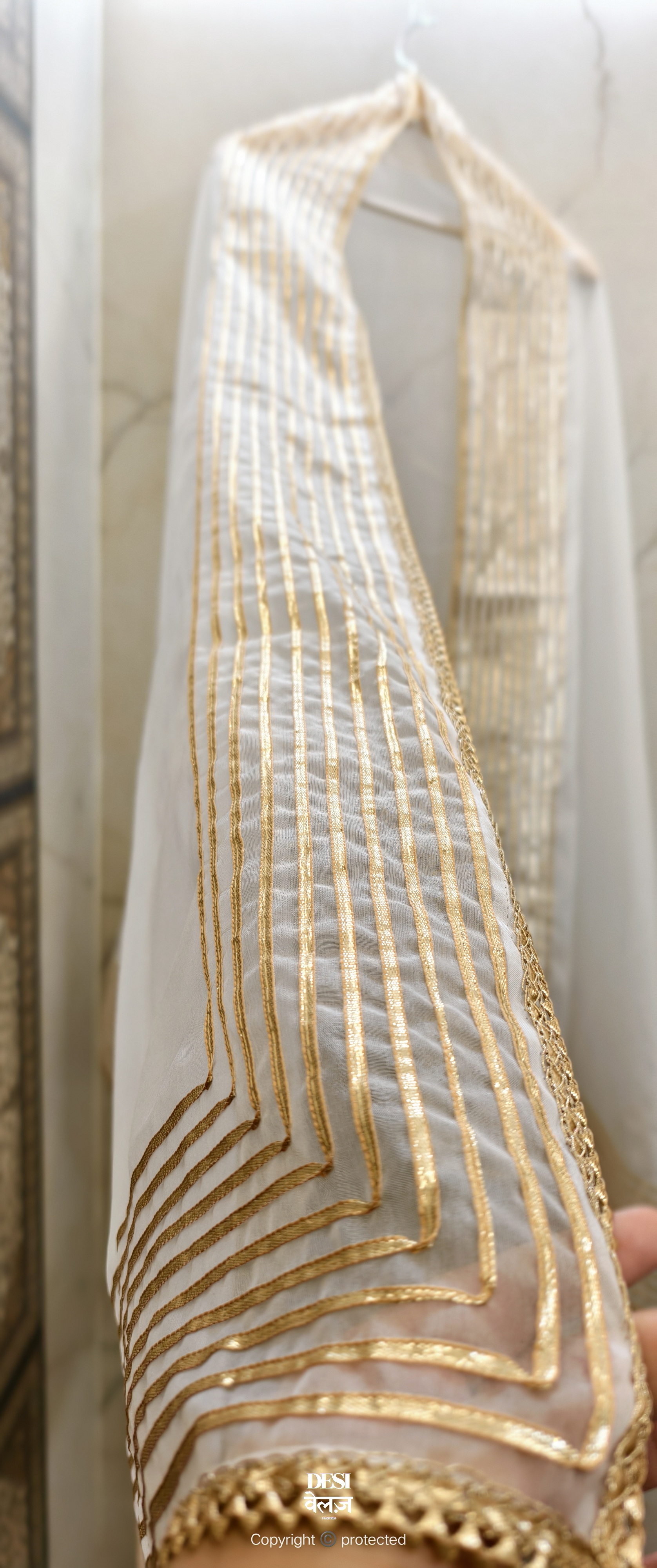 Elegant White Organza Dupatta