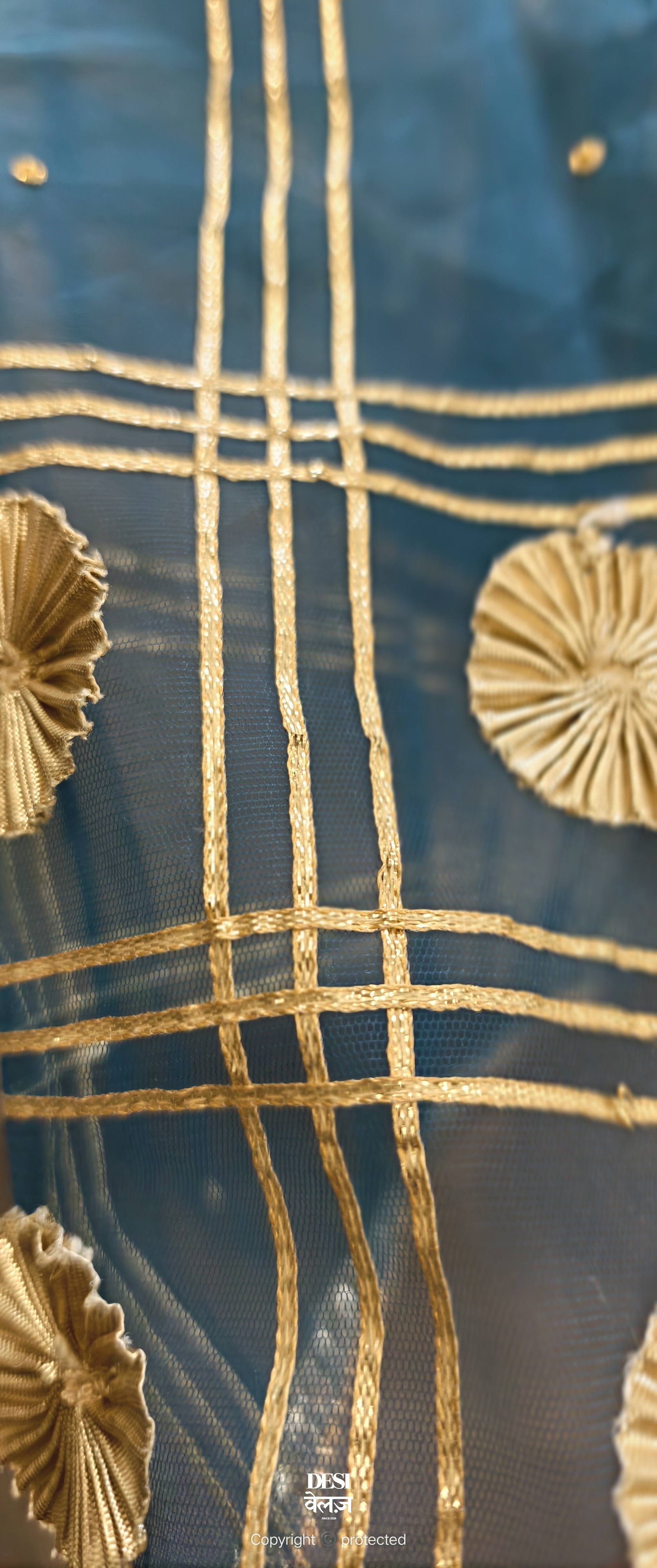 Embroidered Blue Dupatta