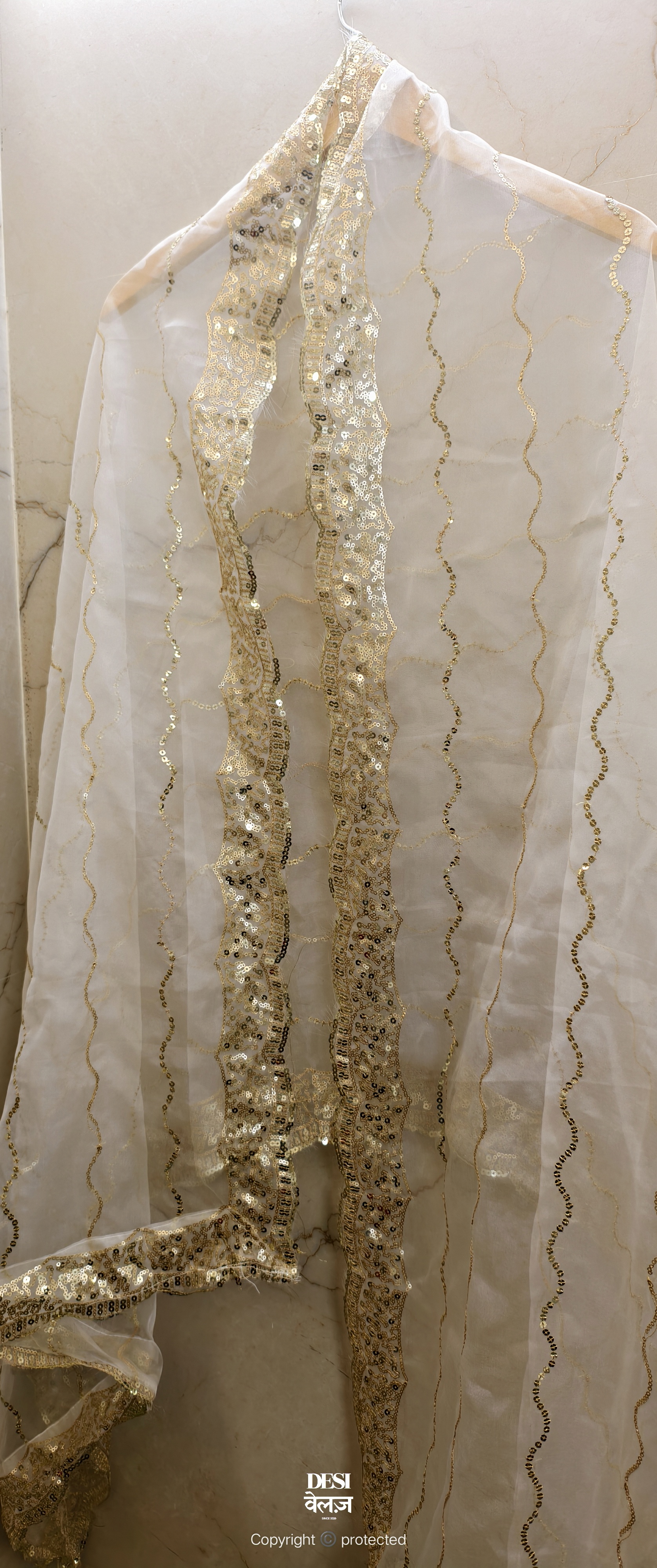 Embroidered Sheer Dupatta