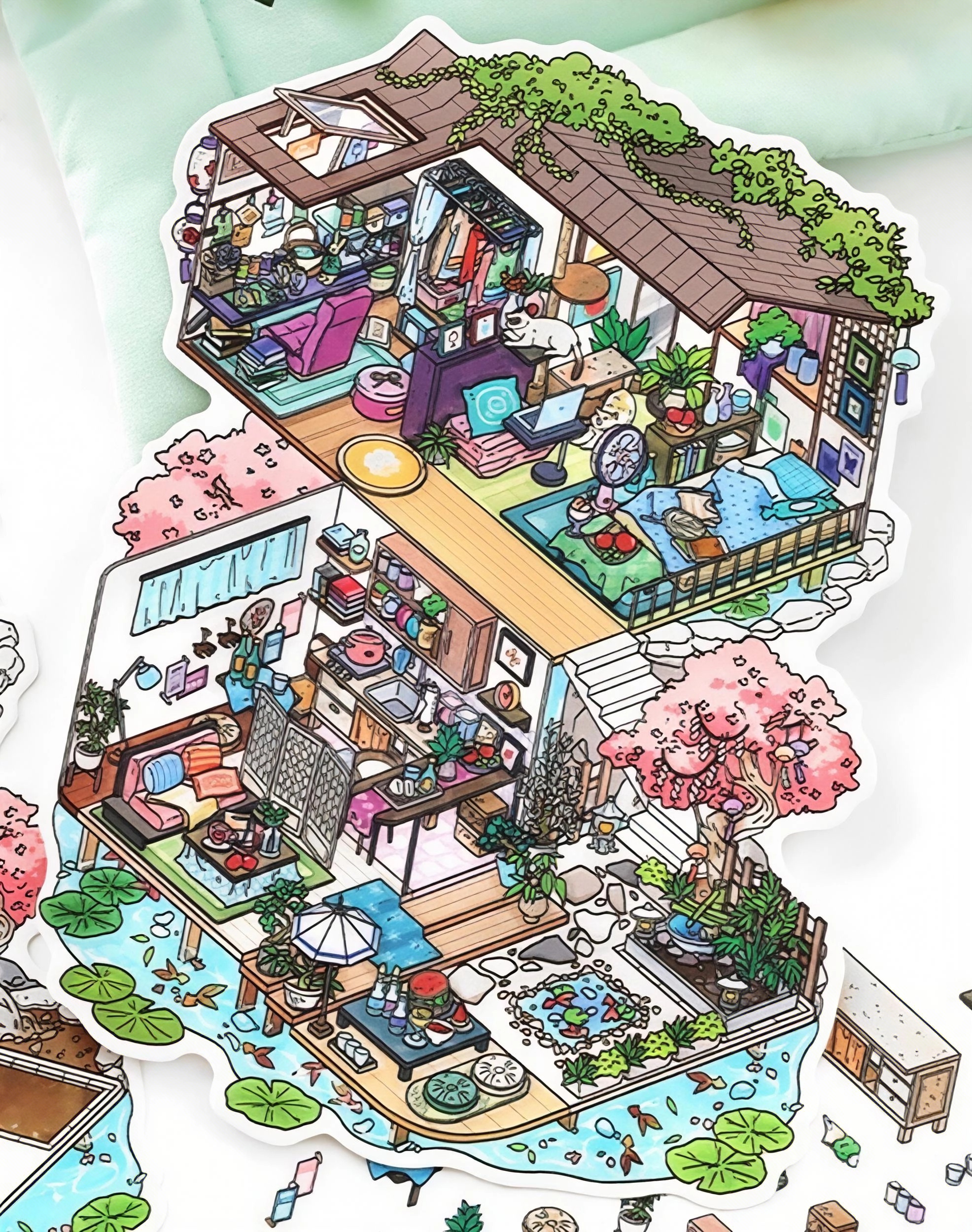 #B034, My Sweet House 3D Sticker, Beginner Friendly