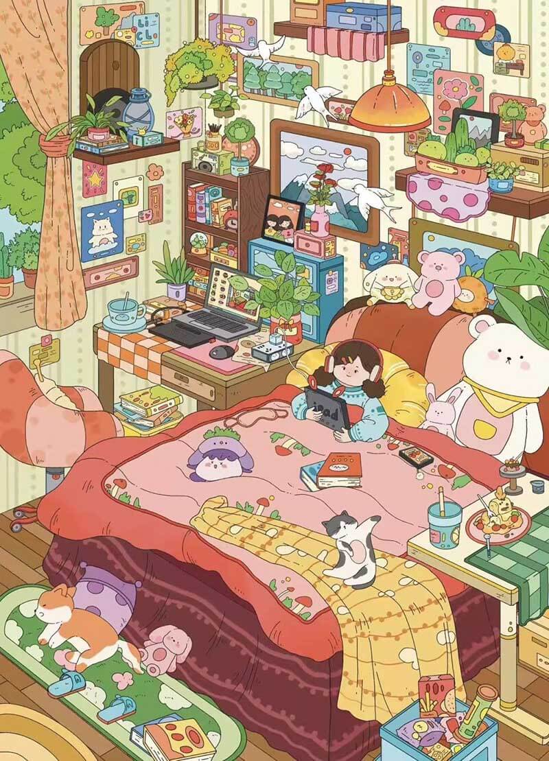 #L027, Dreamscape Haven 3D Sticker, Level Up