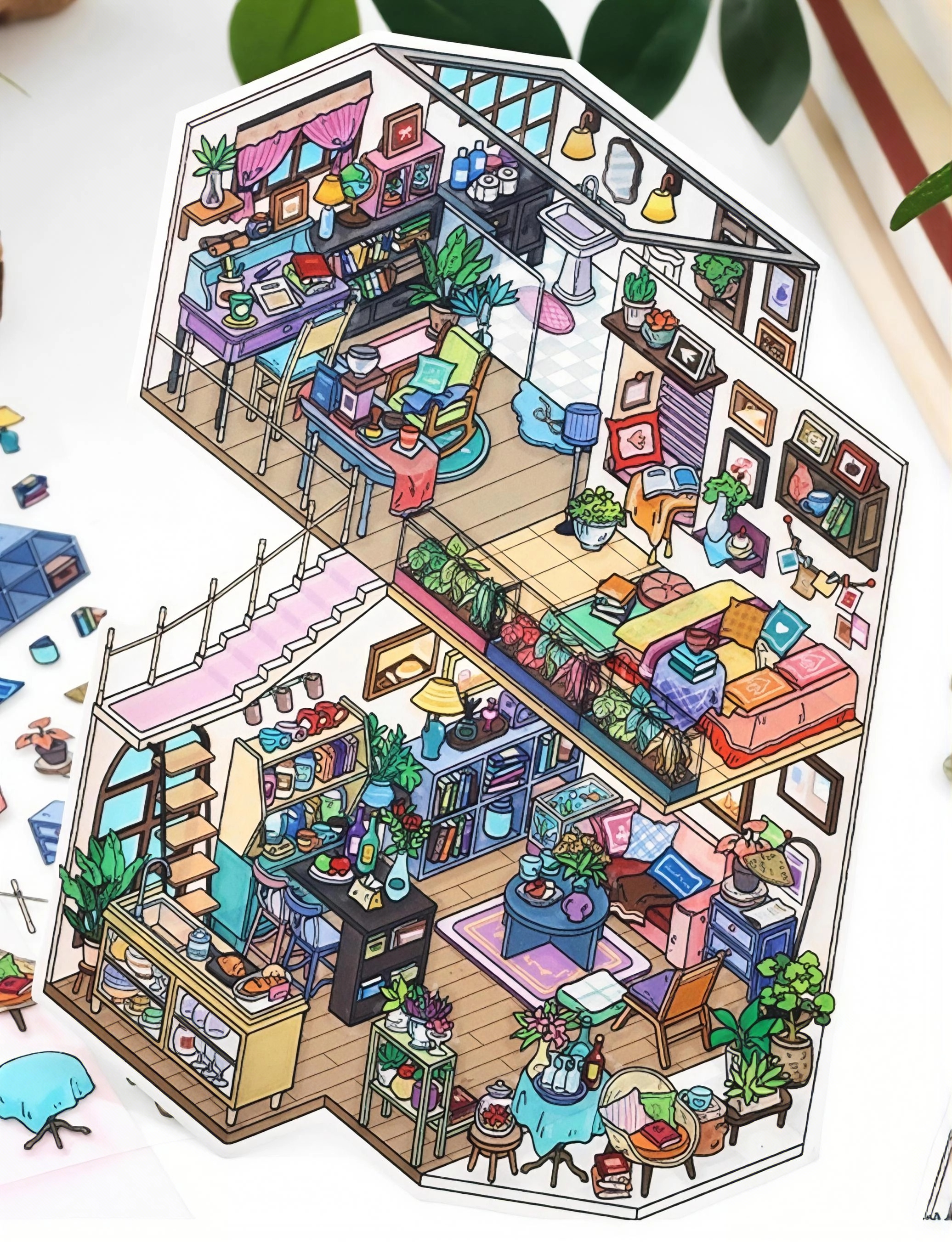 #B034, My Sweet House 3D Sticker, Beginner Friendly