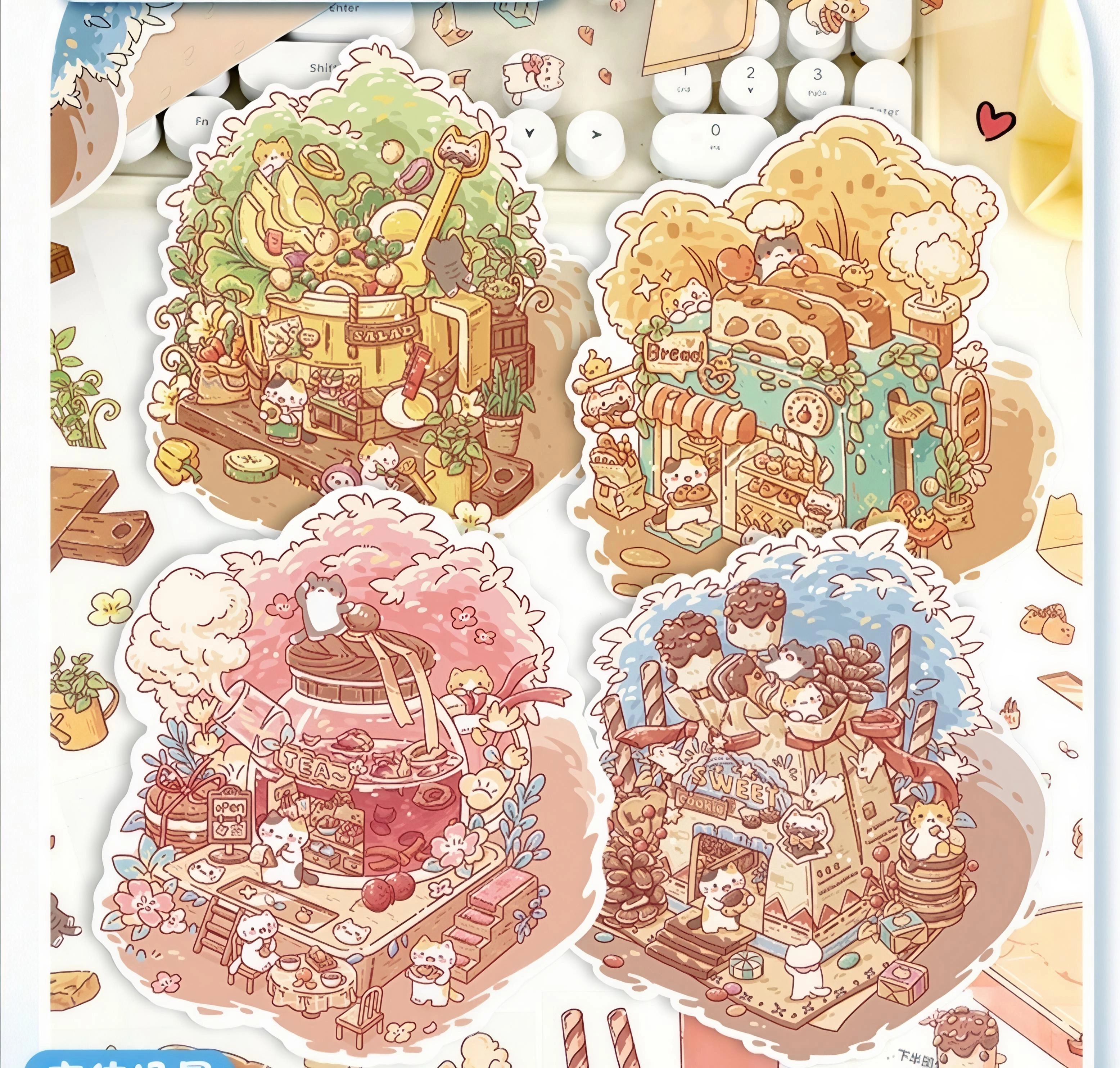 #B013, Cozy Kitchen Collection 3D Sticker, Beginner Friendly