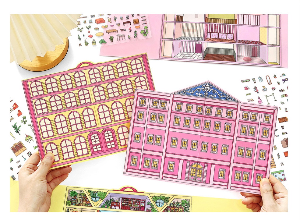 #L032, Foldable Apartment 3D Sticker, Level Up
