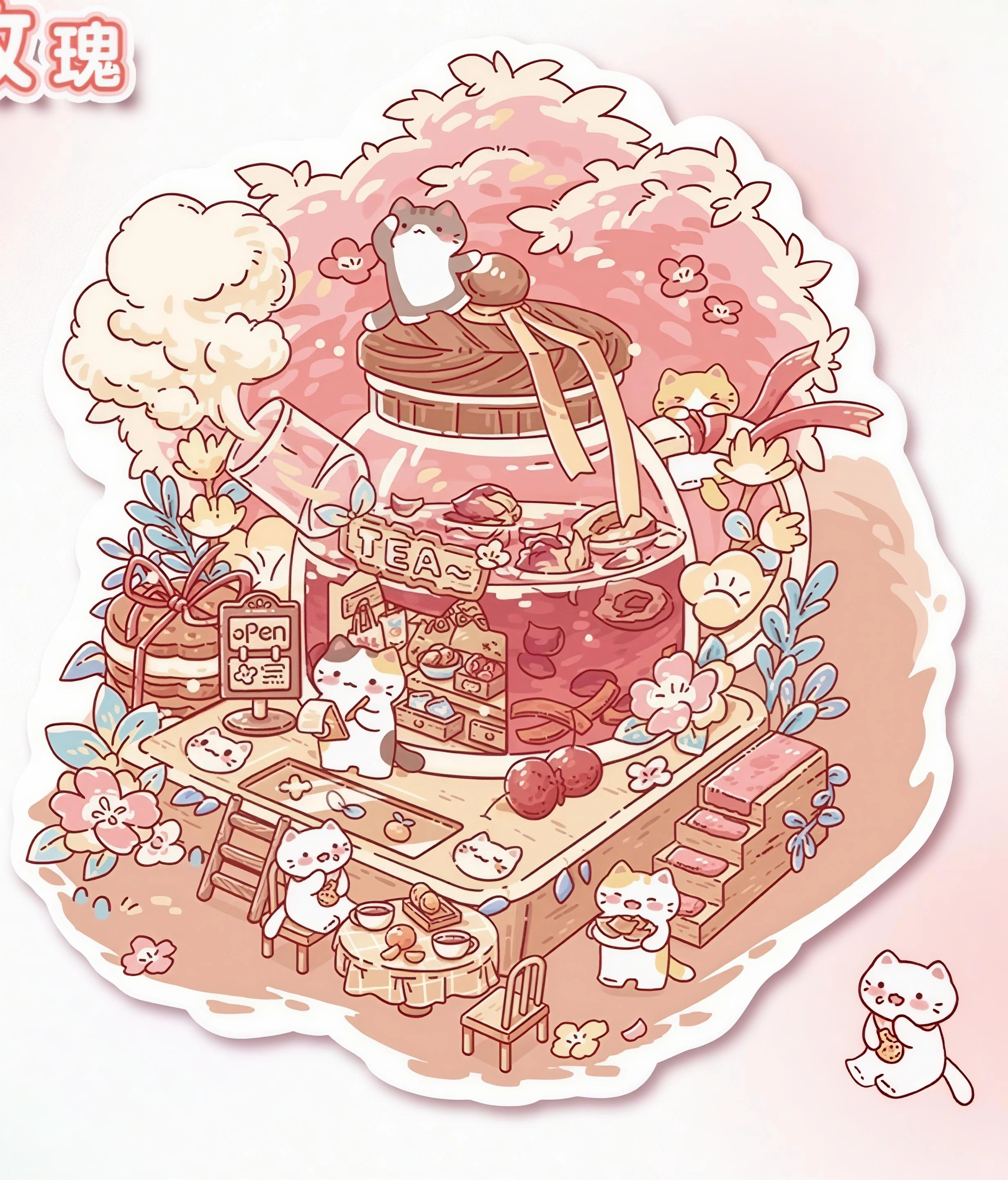 #B013, Cozy Kitchen Collection 3D Sticker, Beginner Friendly