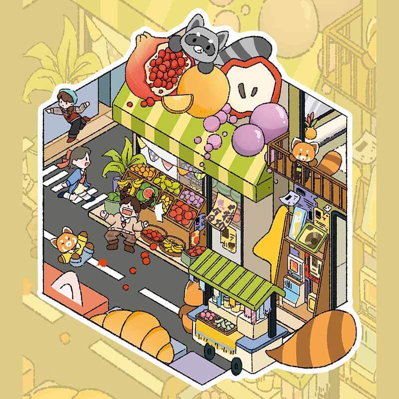 #B027, Market Daily 3D Sticker, Beginner Friendly