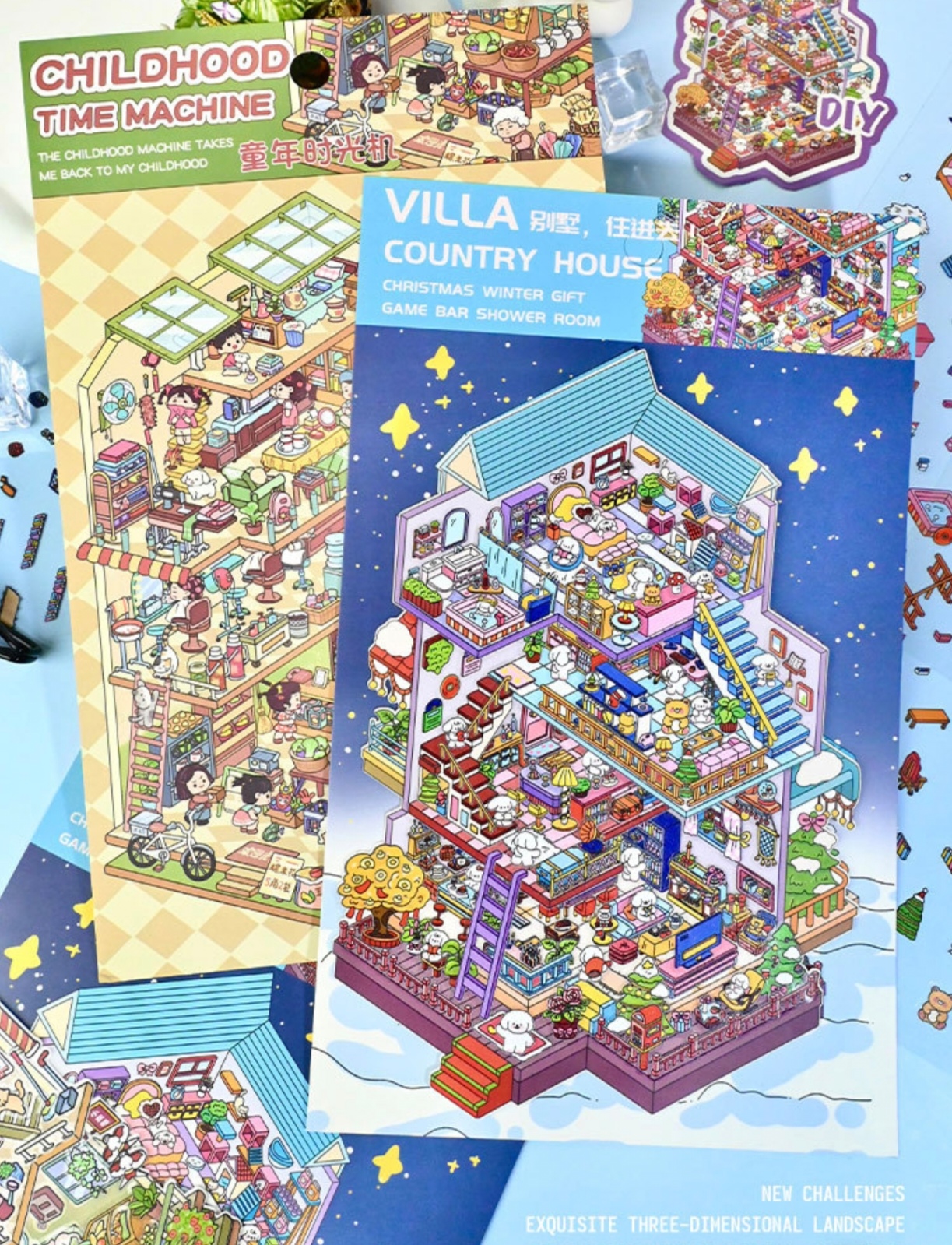 #L010, Time House 3D Sticker, Level Up