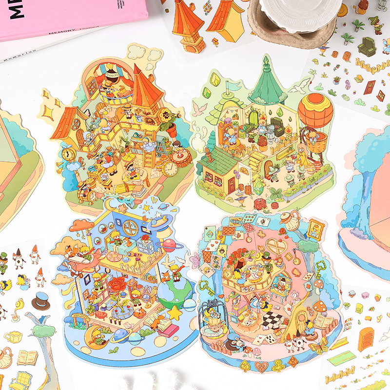 #L003, Fairy Tale Kingdom 3D Sticker, Level Up