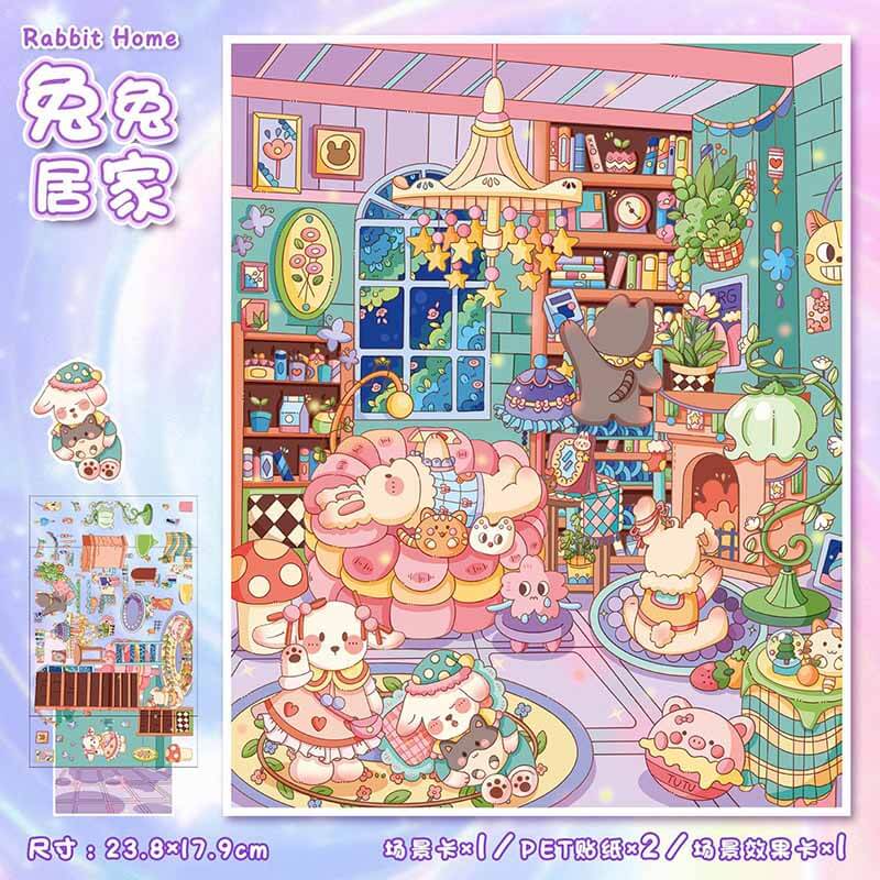 #B026, Bunny Town Chronicles 3D Sticker, Beginner Friendly