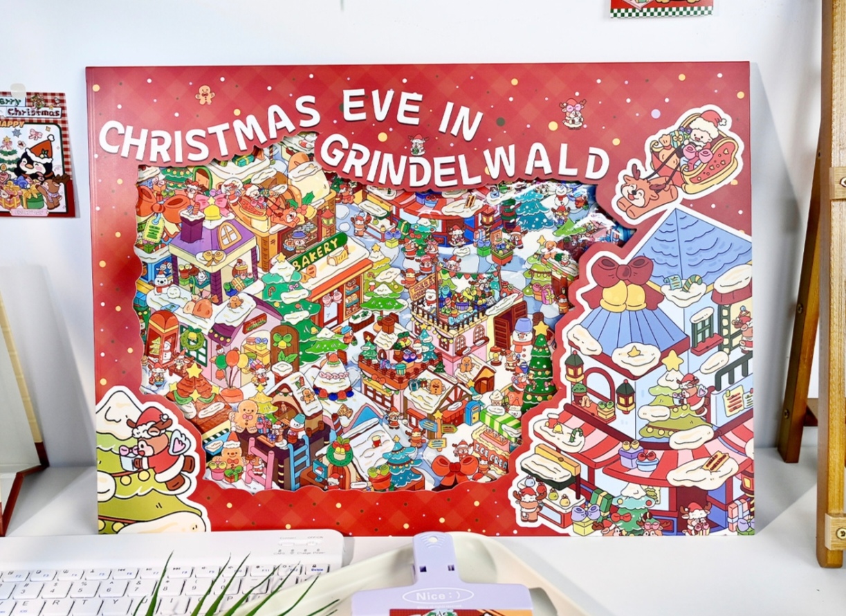 #M001, Christmas Eve in Grindelwald 3D Sticker