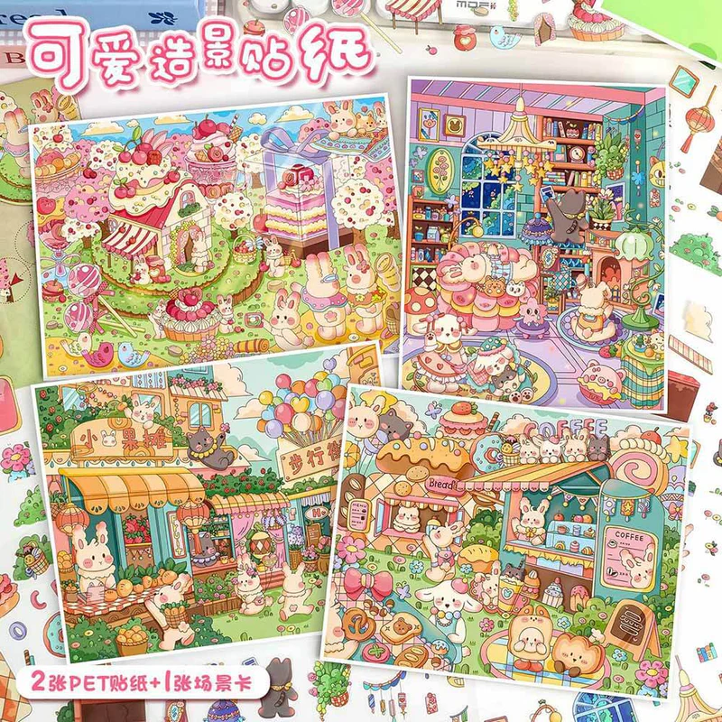 #B026, Bunny Town Chronicles 3D Sticker, Beginner Friendly