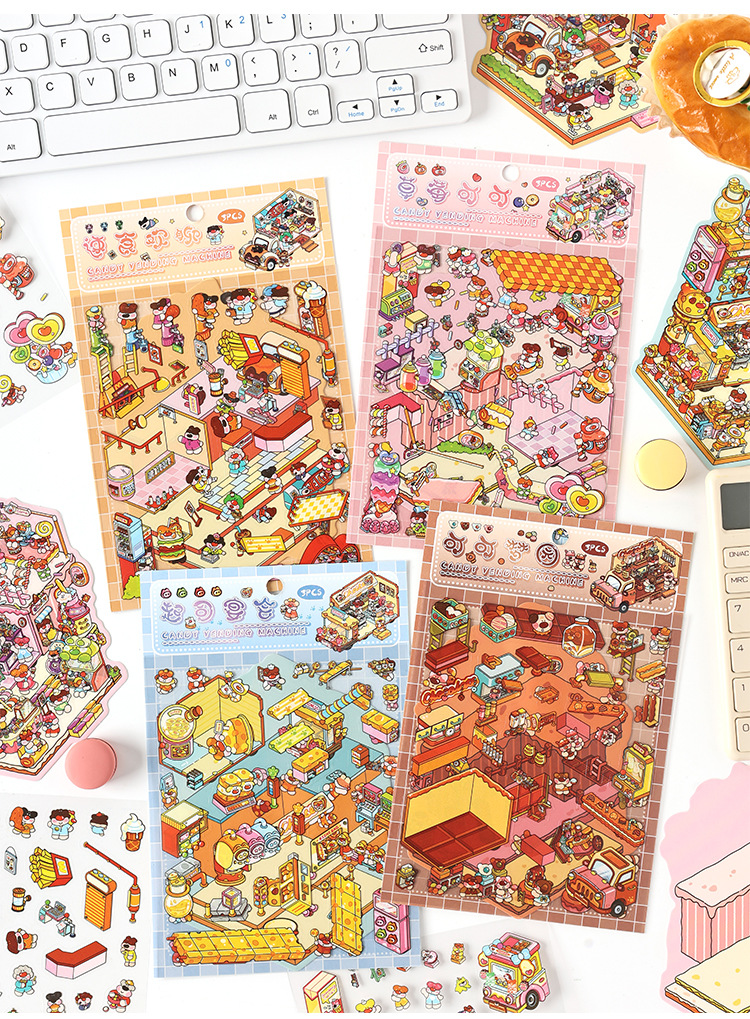 #B006, Sweet Feast DIY 3D Sticker, Beginner Friendly