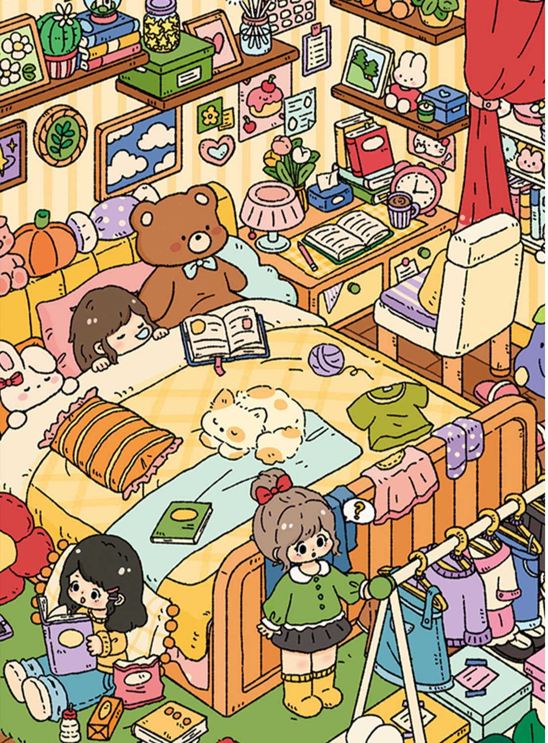 #L007, Cute Cozy Home 3D Sticker, Level Up