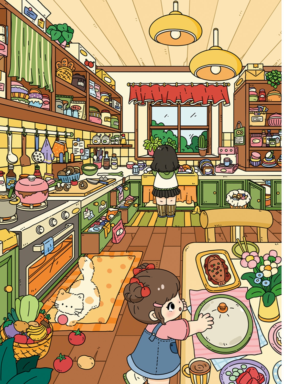 #L007, Cute Cozy Home 3D Sticker, Level Up