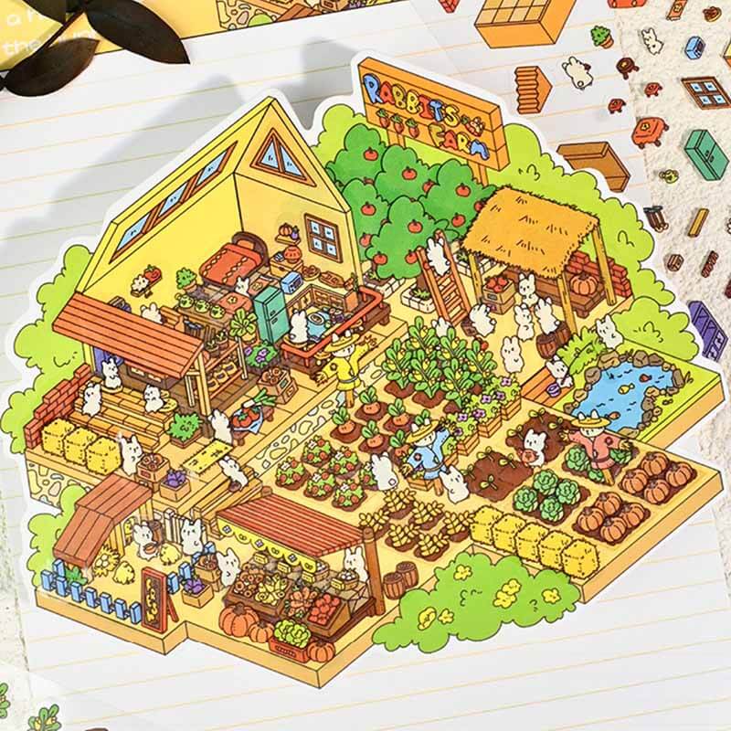 #B030, Easter Bunnyland 3D Sticker, Beginner Friendly