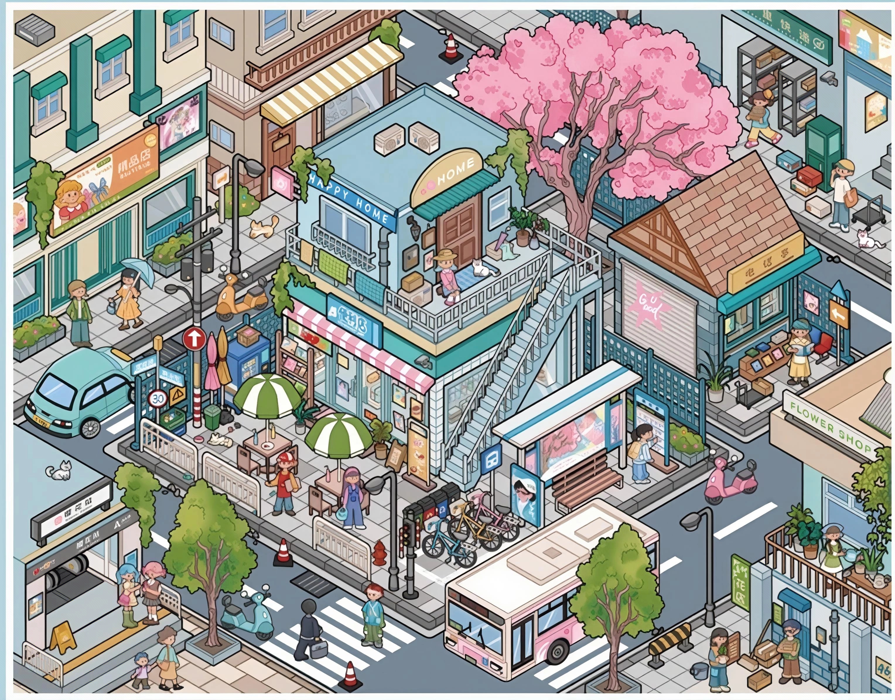 #L033, My City Series 3D Sticker, Level Up