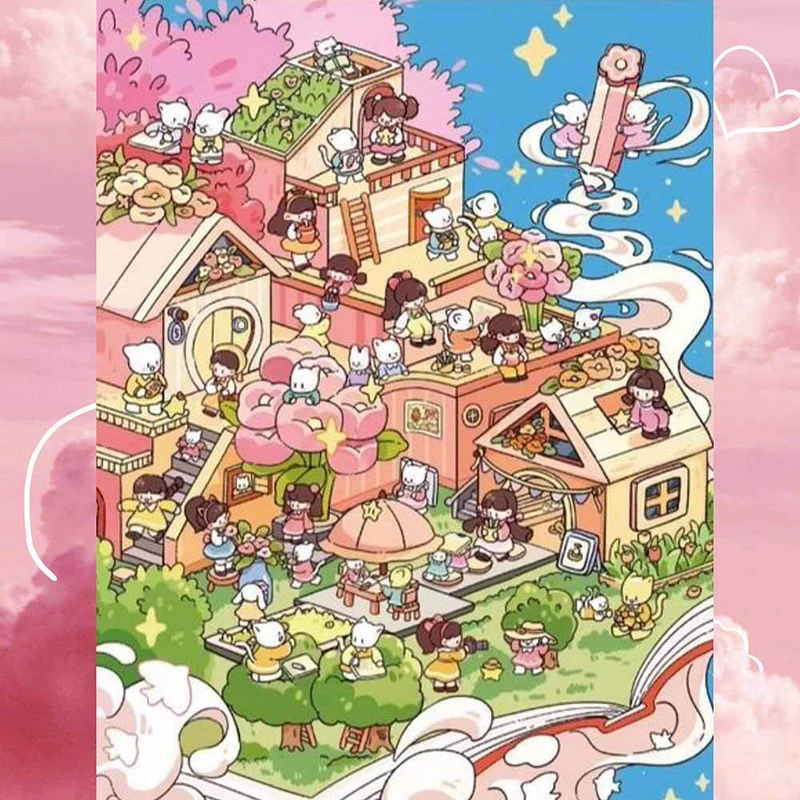 #B023, Spring Postcard 3D Sticker, Beginner Friendly