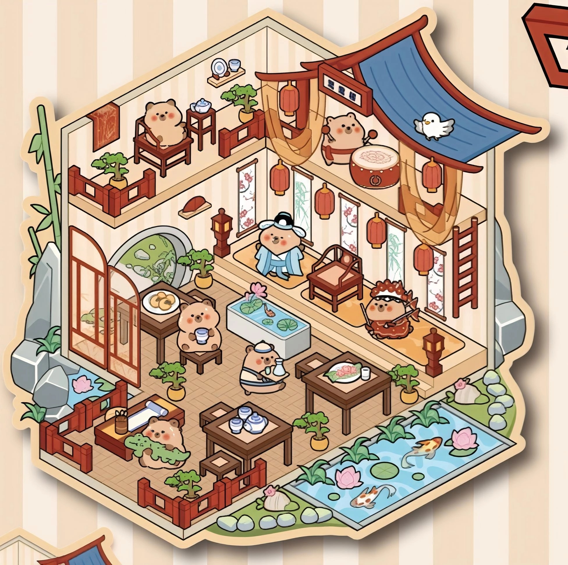 #B019, Paws & Pastimes 3D Sticker, Beginner Friendly