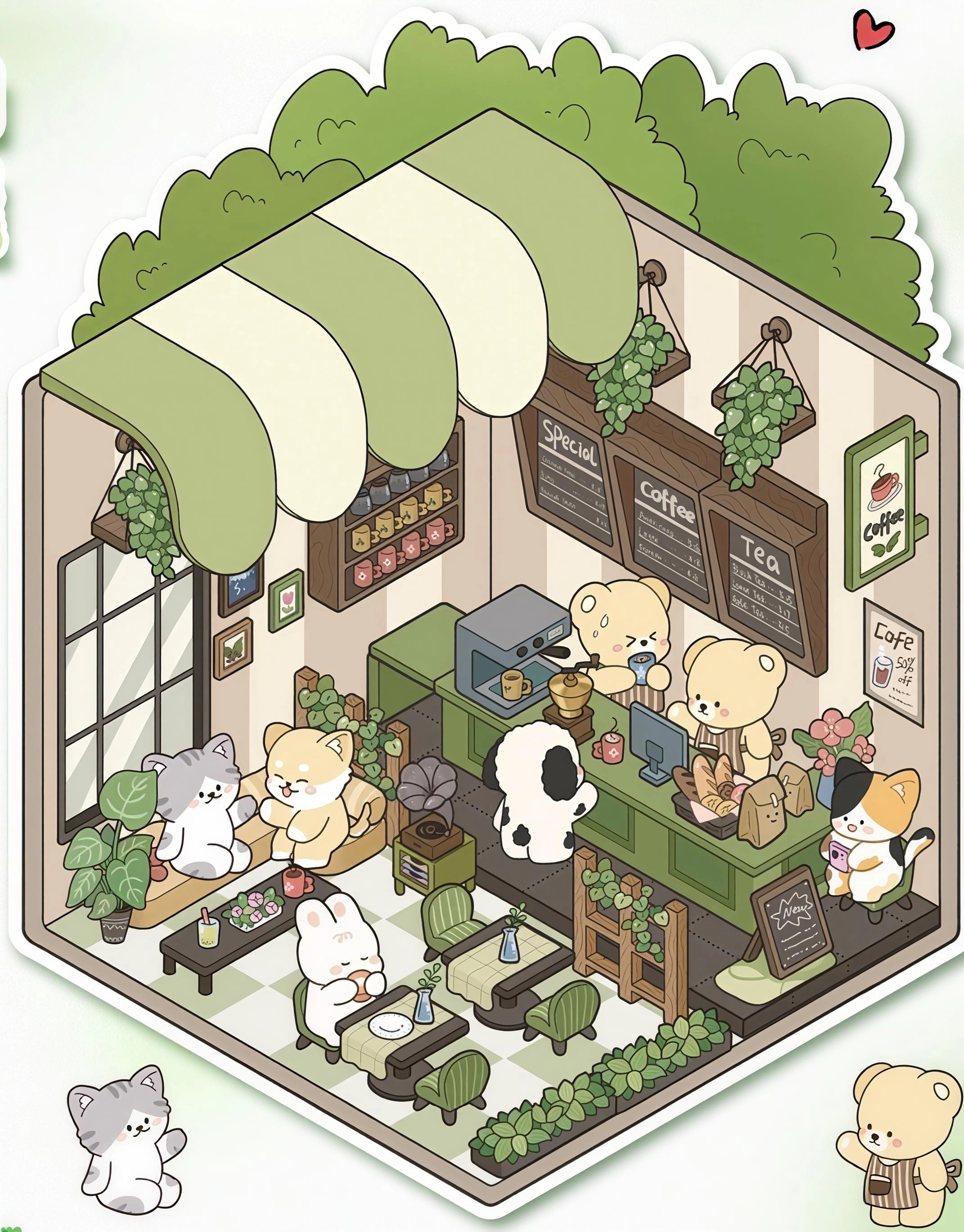 #B021, Mystery & Meals 3D Sticker, Beginner Friendly