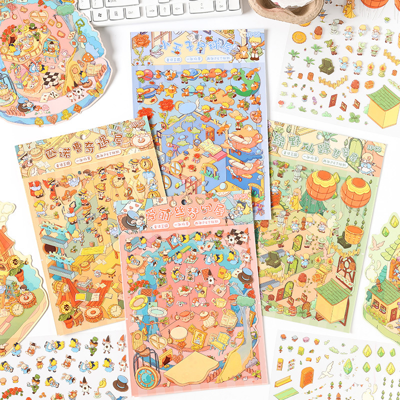 #L003, Fairy Tale Kingdom 3D Sticker, Level Up