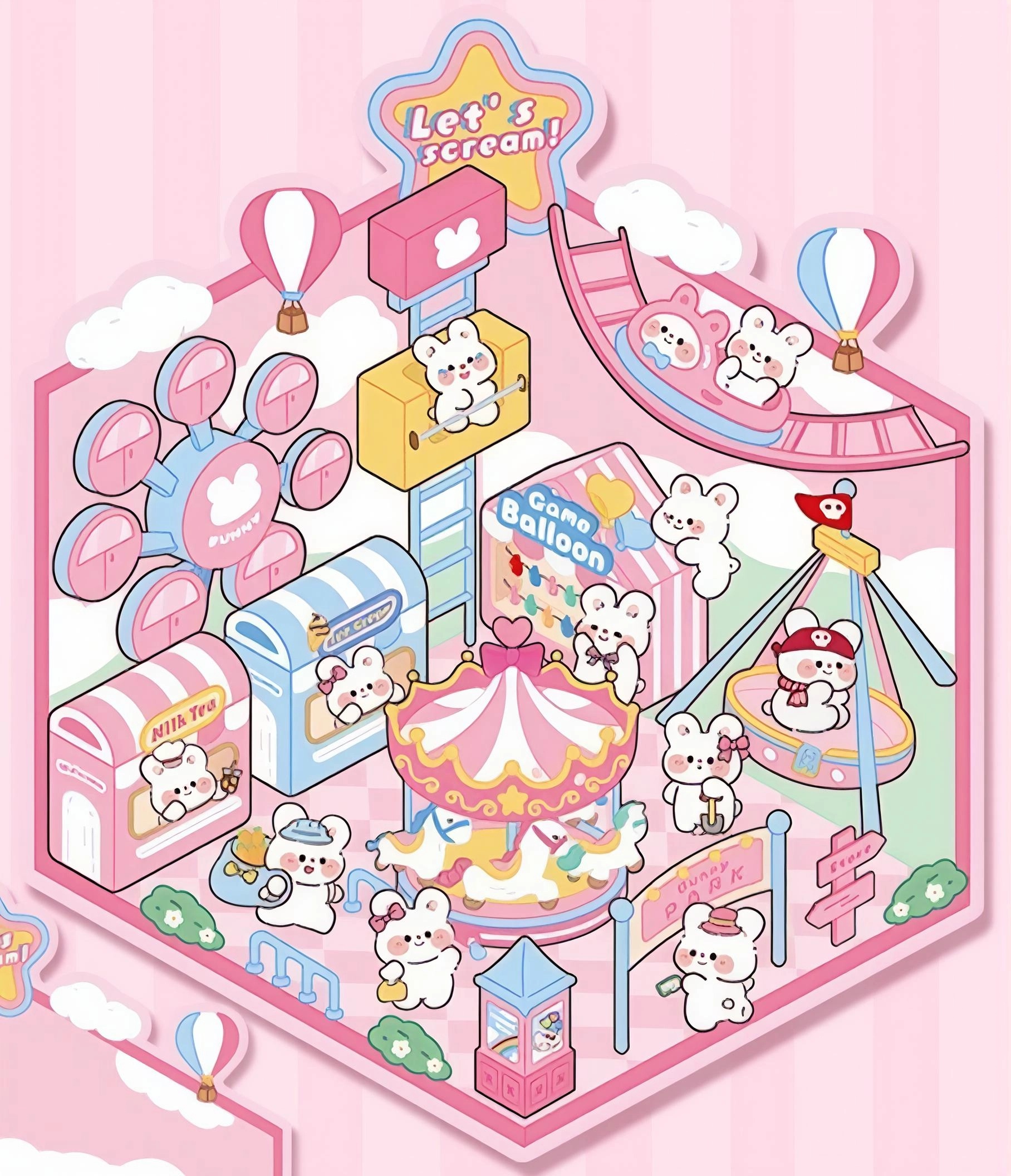 #B020, Whimsy World Wonders 3D Sticker, Beginner Friendly