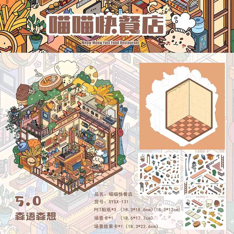 #L016, Purrfect Days 3D Sticker, Level Up