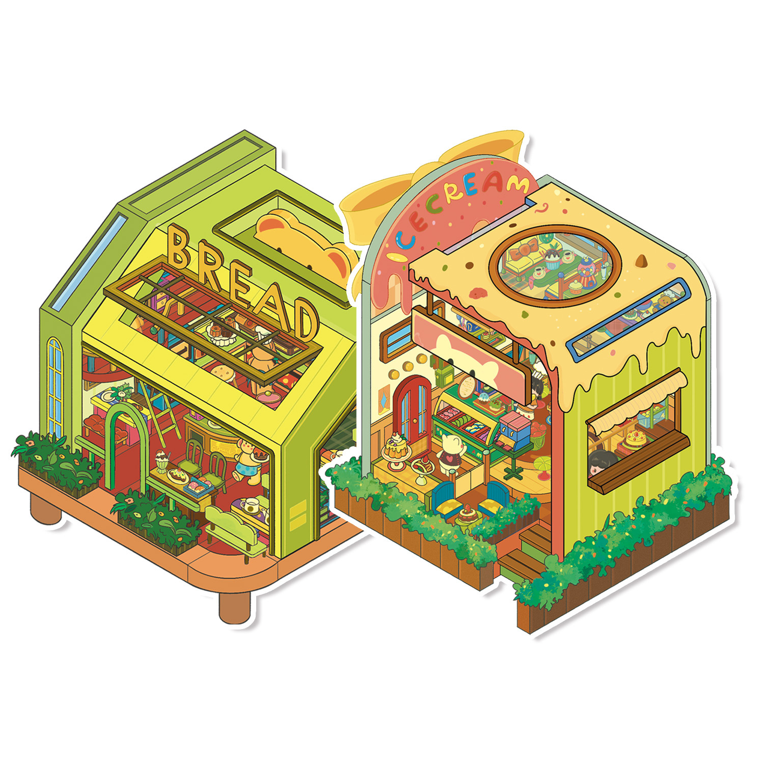 #L013, Foldable Shop 3D Sticker, Level Up