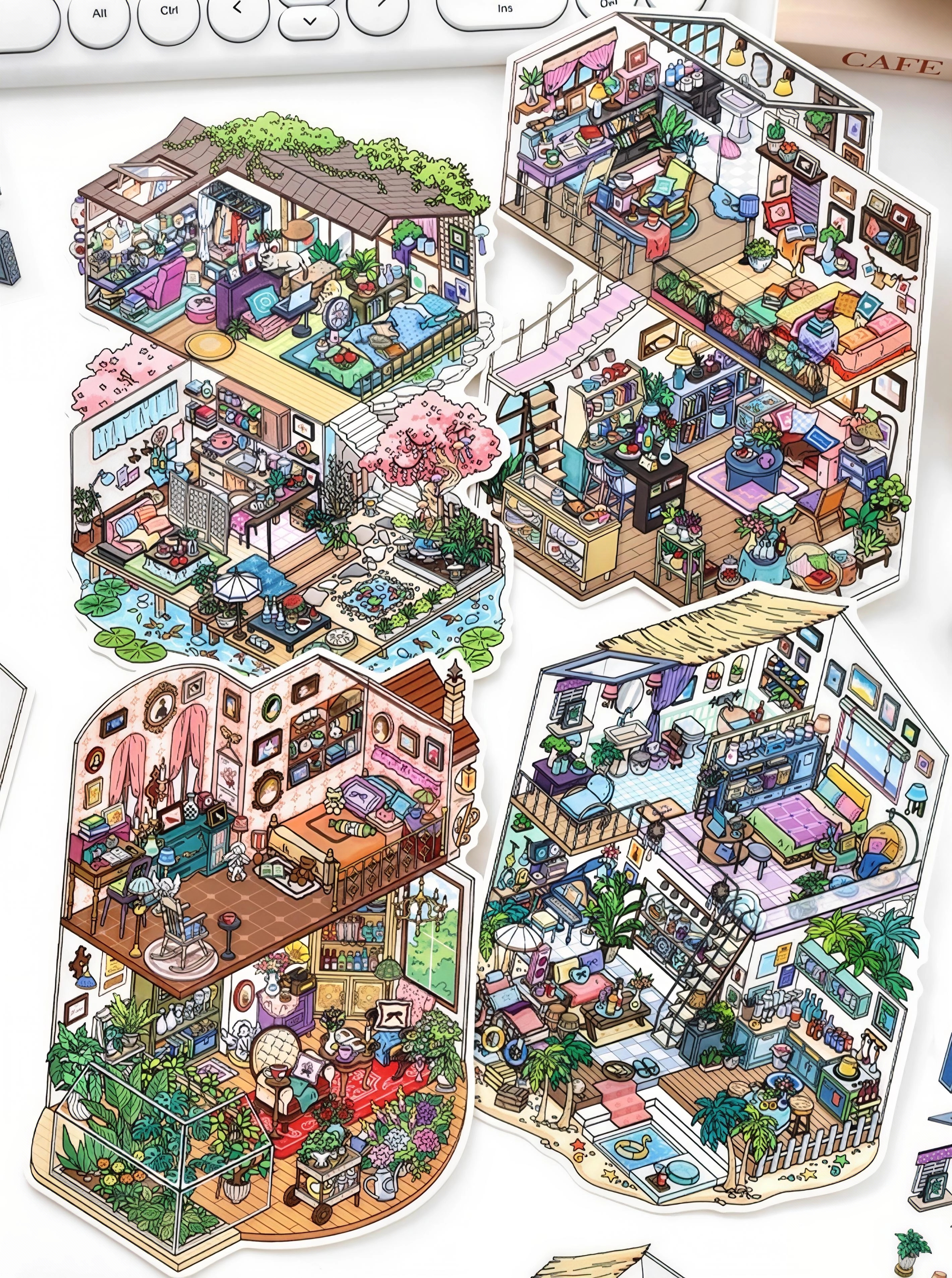 #B034, My Sweet House 3D Sticker, Beginner Friendly