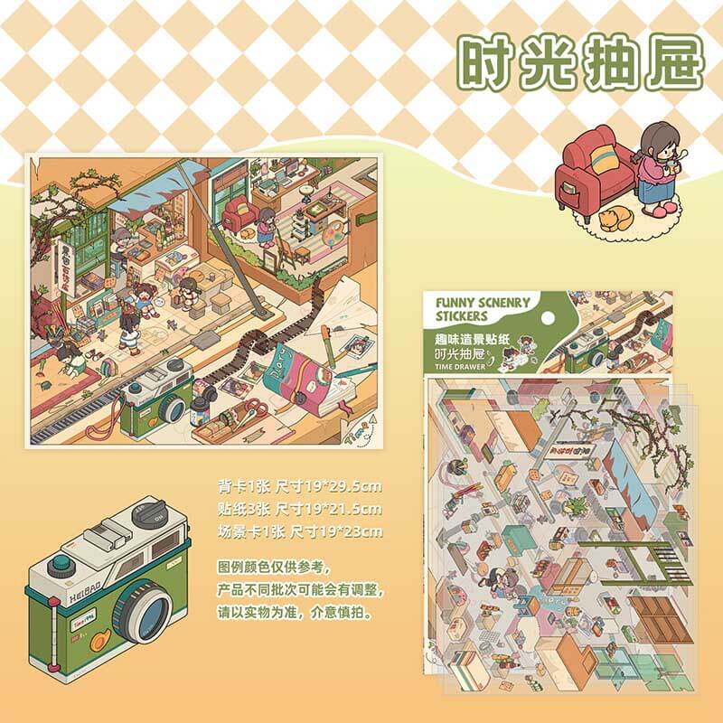 #L024, Urban Strolls 3D Sticker, Level Up