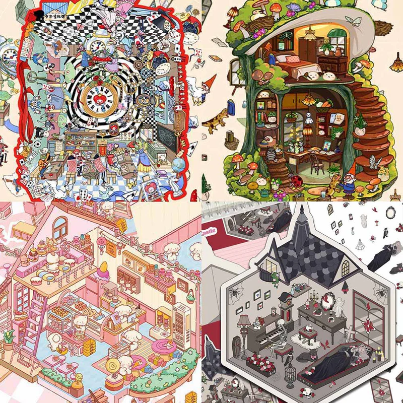 #B015, Enchanted Fantasy Realms3D Sticker, Beginner Friendly