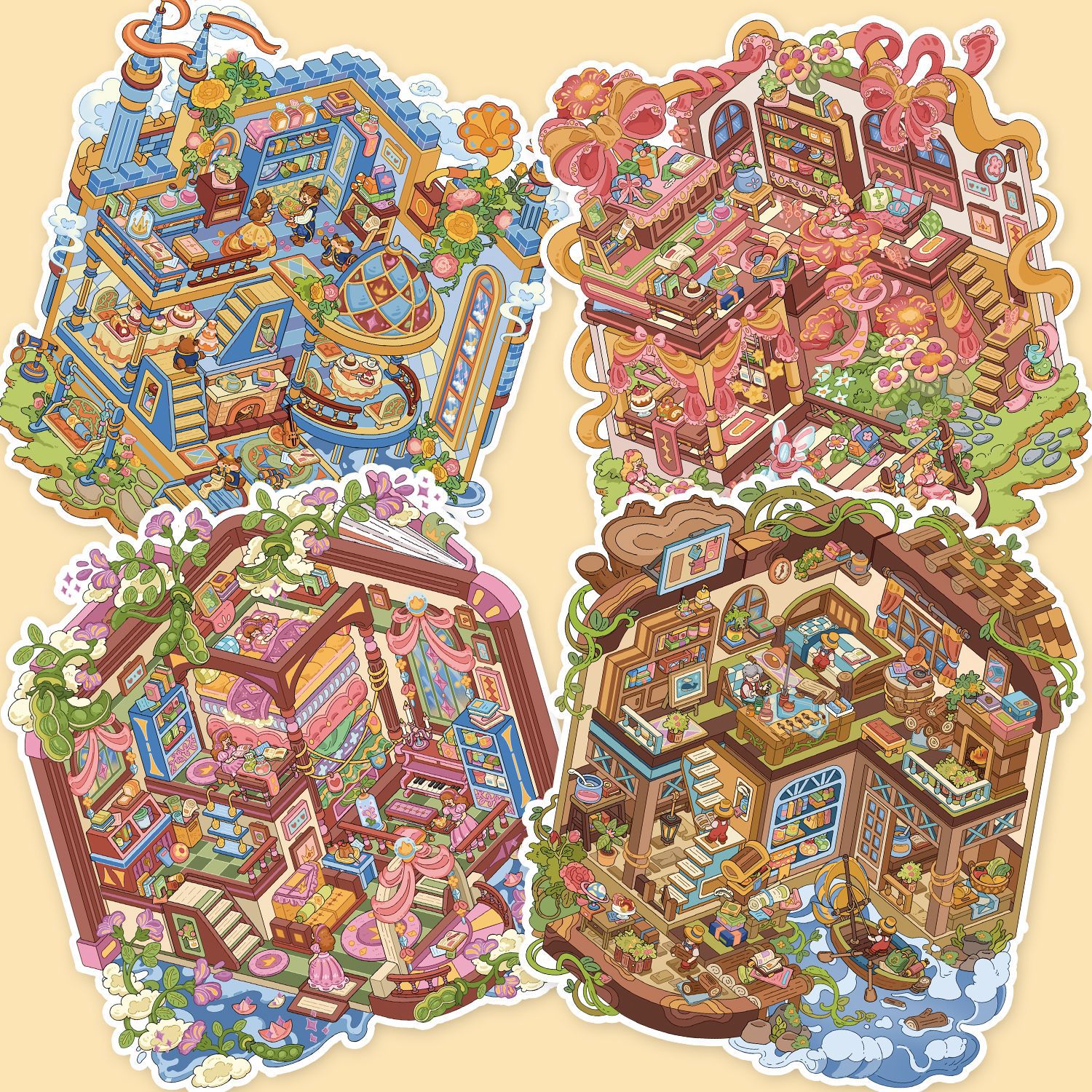 #L009, Fairy Tale Series 3D Sticker, Level Up